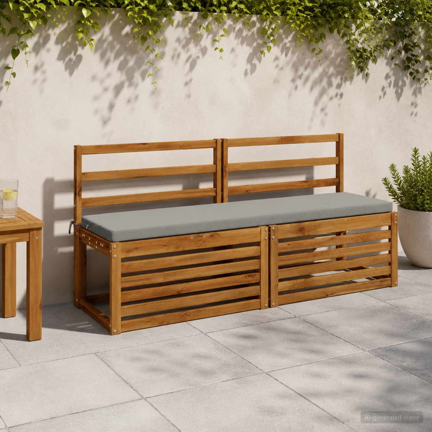 vidaXL Μαξιλάρι πάγκου SOEST 100% Πολυεστέρας Γκρι 160 x 40 x 5 εκ.