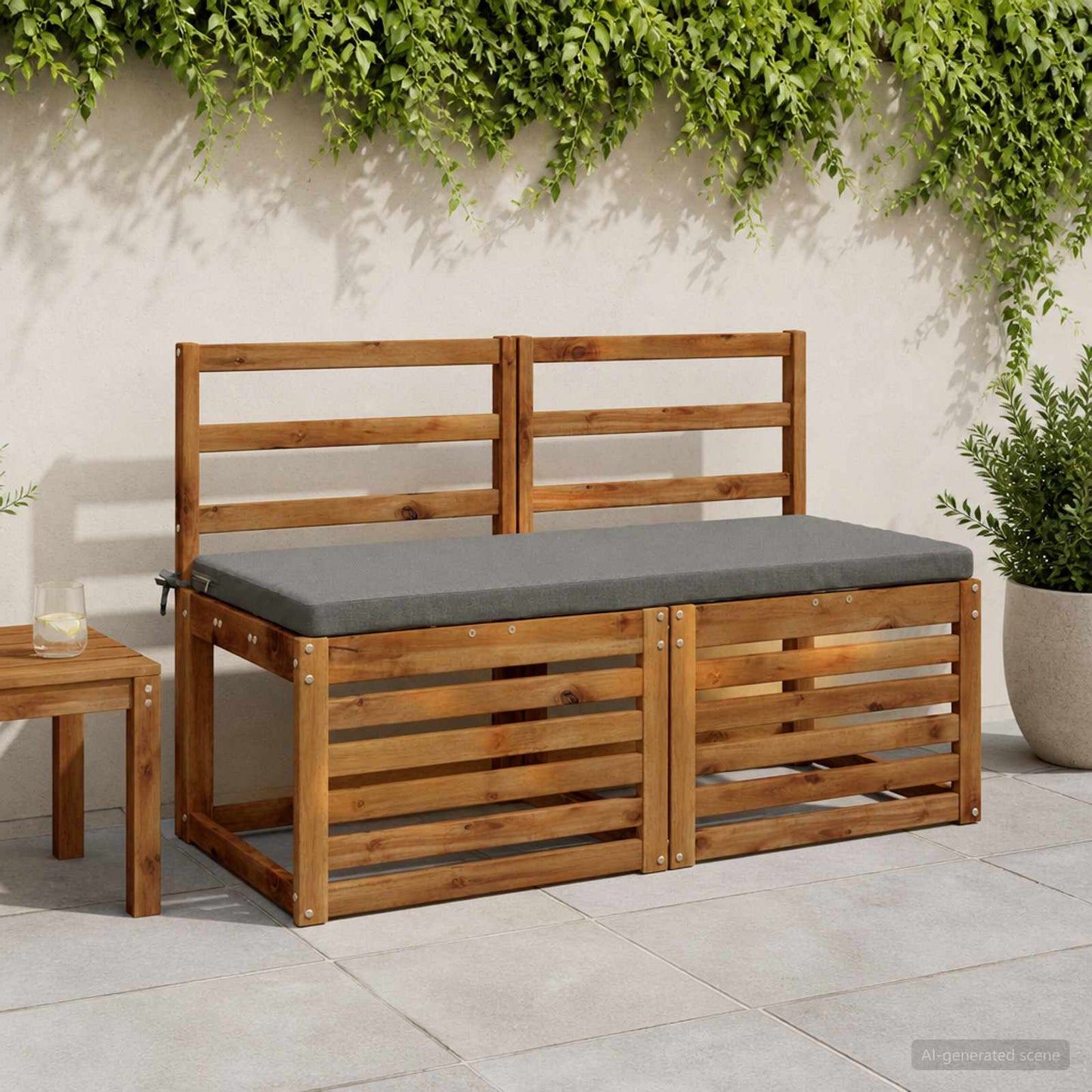 vidaXL Μαξιλάρι πάγκου SOEST 100% Πολυεστέρας Γκρι 110 x 50 x 5 εκ