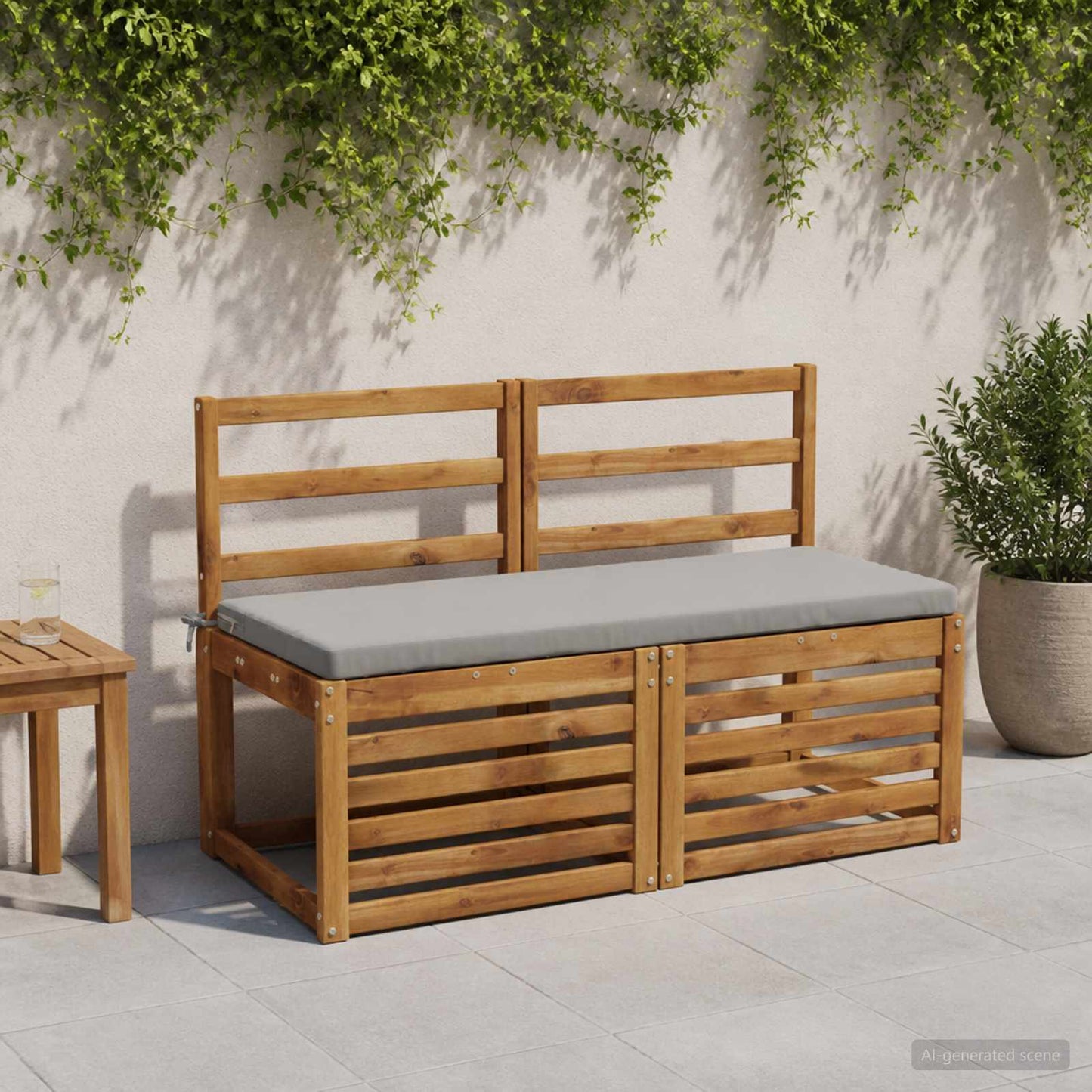 vidaXL Μαξιλάρι πάγκου SOEST 100% Πολυεστέρας Γκρι 120 x 50 x 5 εκ.