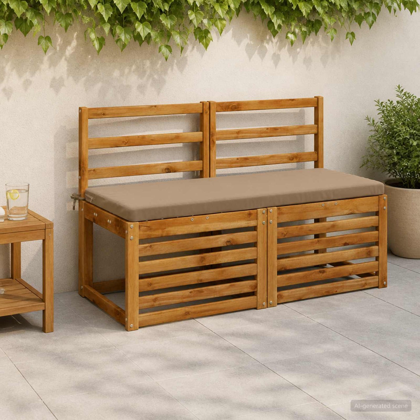 vidaXL Μαξιλάρι πάγκου SOEST 100% Πολυεστέρας Taupe 110 x 50 x 5 εκ