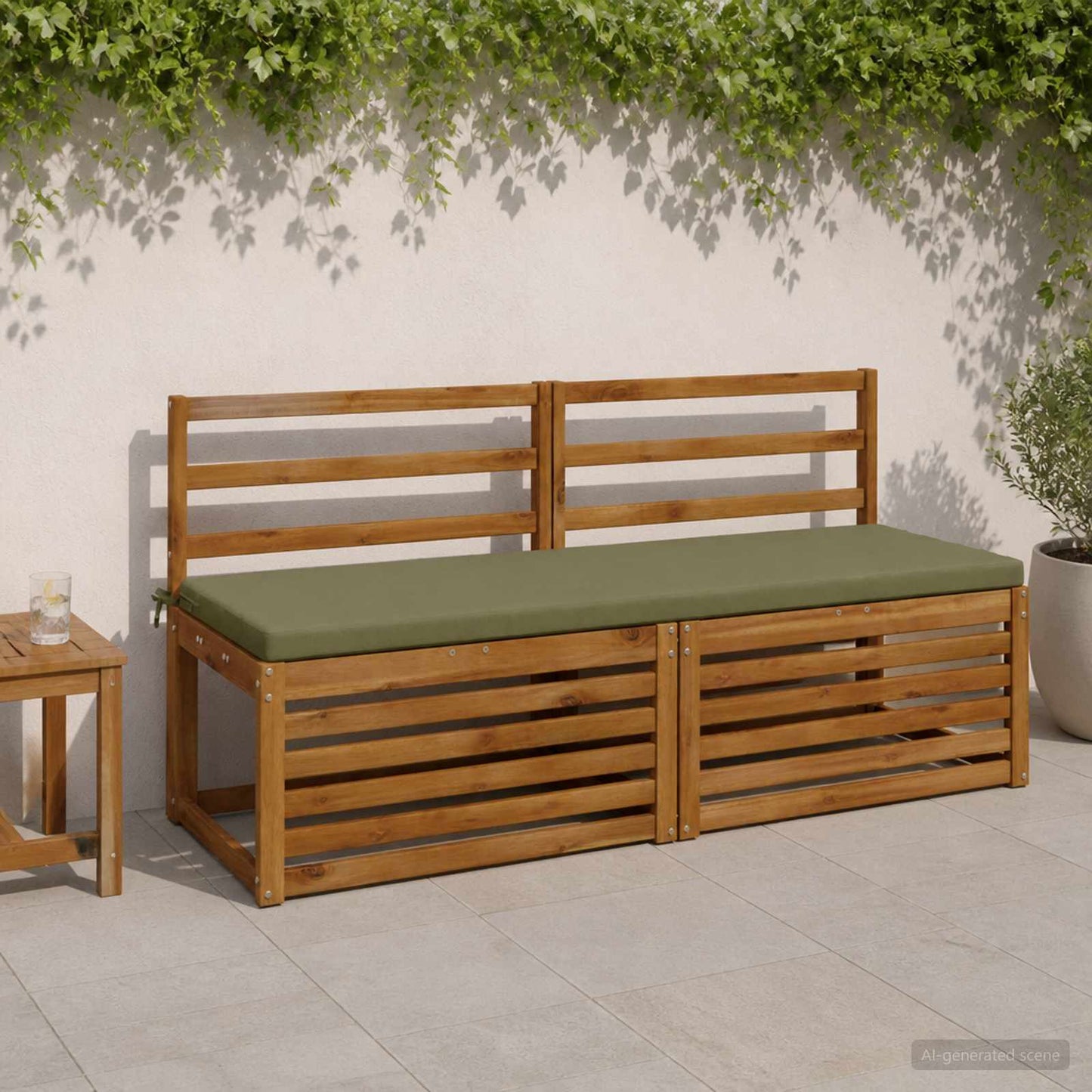 vidaXL Μαξιλάρι πάγκου SOEST 100% Πολυεστέρας Λαδί 140 x 50 x 5 εκ.