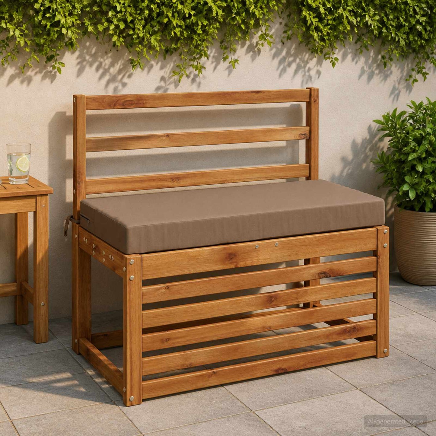 vidaXL Μαξιλάρι πάγκου SOEST 100% Πολυεστέρας Taupe 80 x 40 x 8 cm