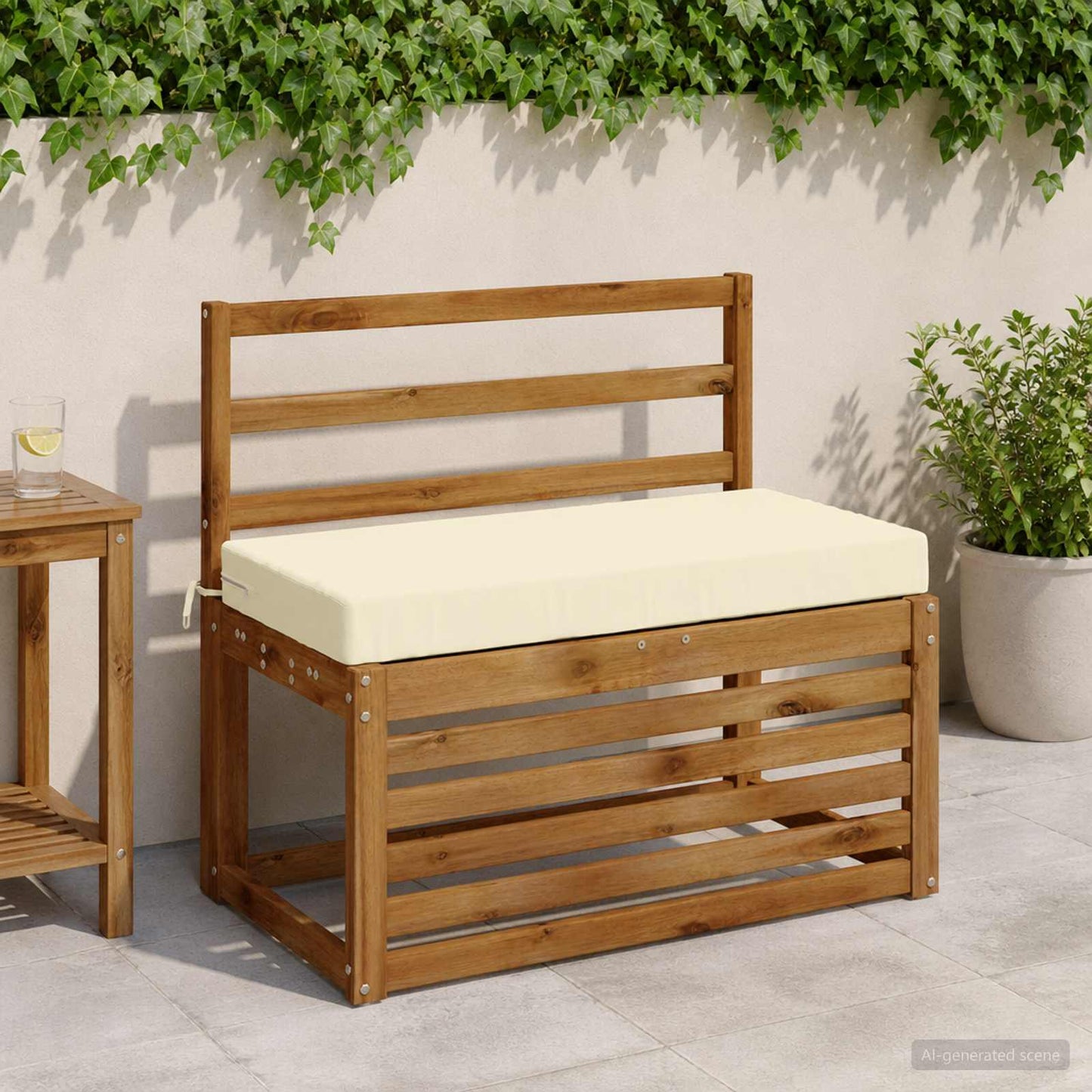 vidaXL Μαξιλάρι πάγκου SOEST 100% Πολυεστέρας Κρεμ 80 x 40 x 8 cm