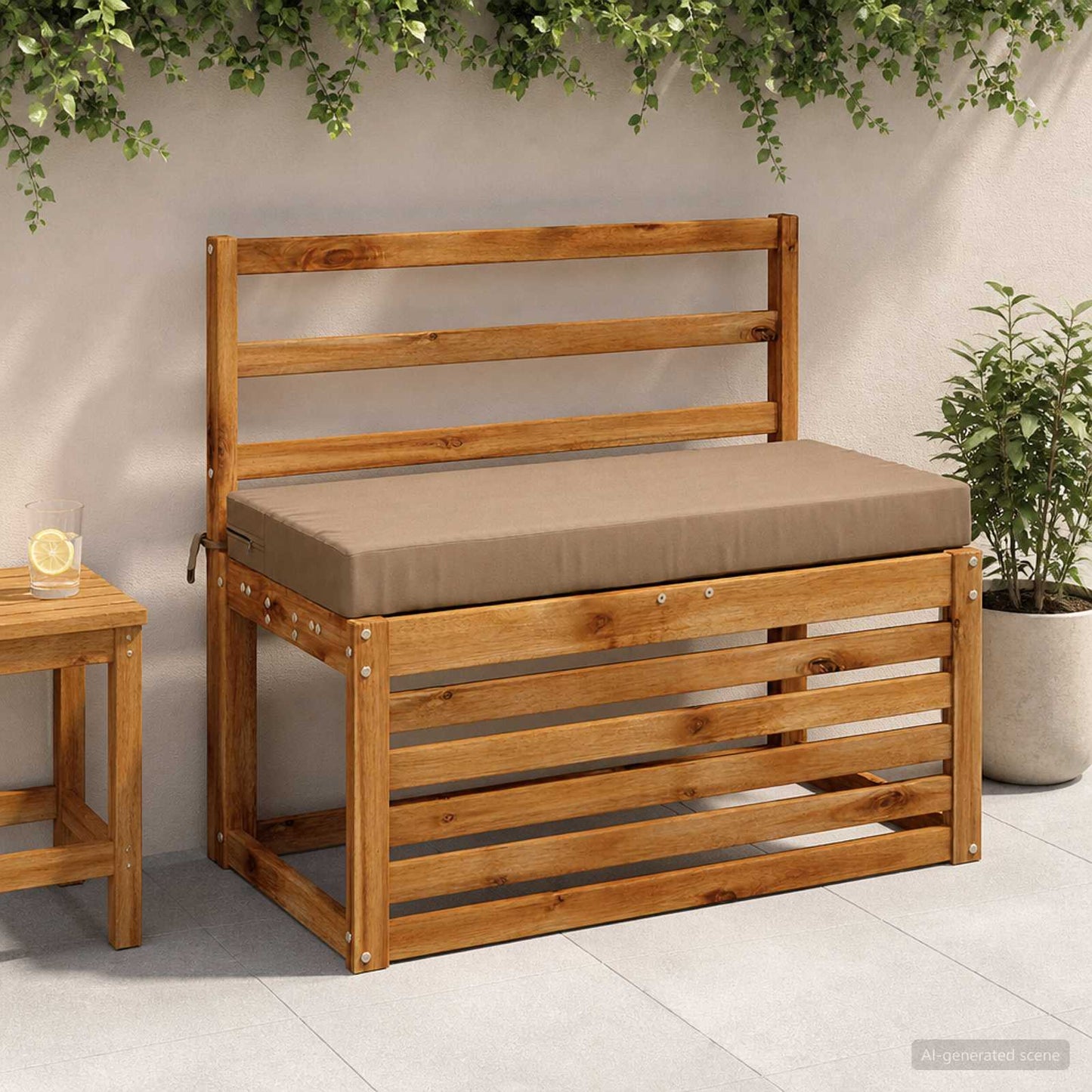 vidaXL Μαξιλάρι πάγκου SOEST 100% Πολυεστέρας Taupe 80 x 40 x 8 cm