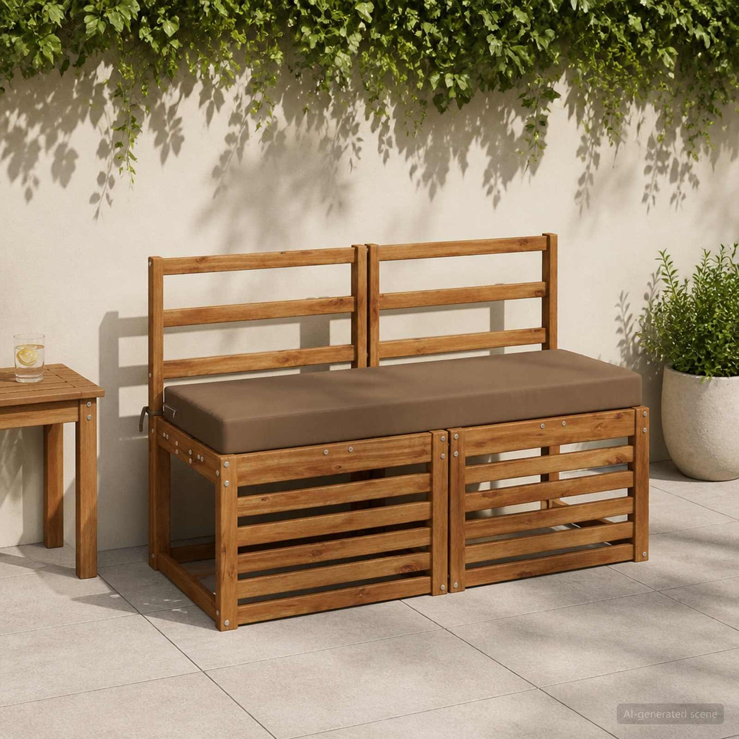 vidaXL Μαξιλάρι πάγκου SOEST 100% Πολυεστέρας Taupe 100 x 40 x 8 εκ