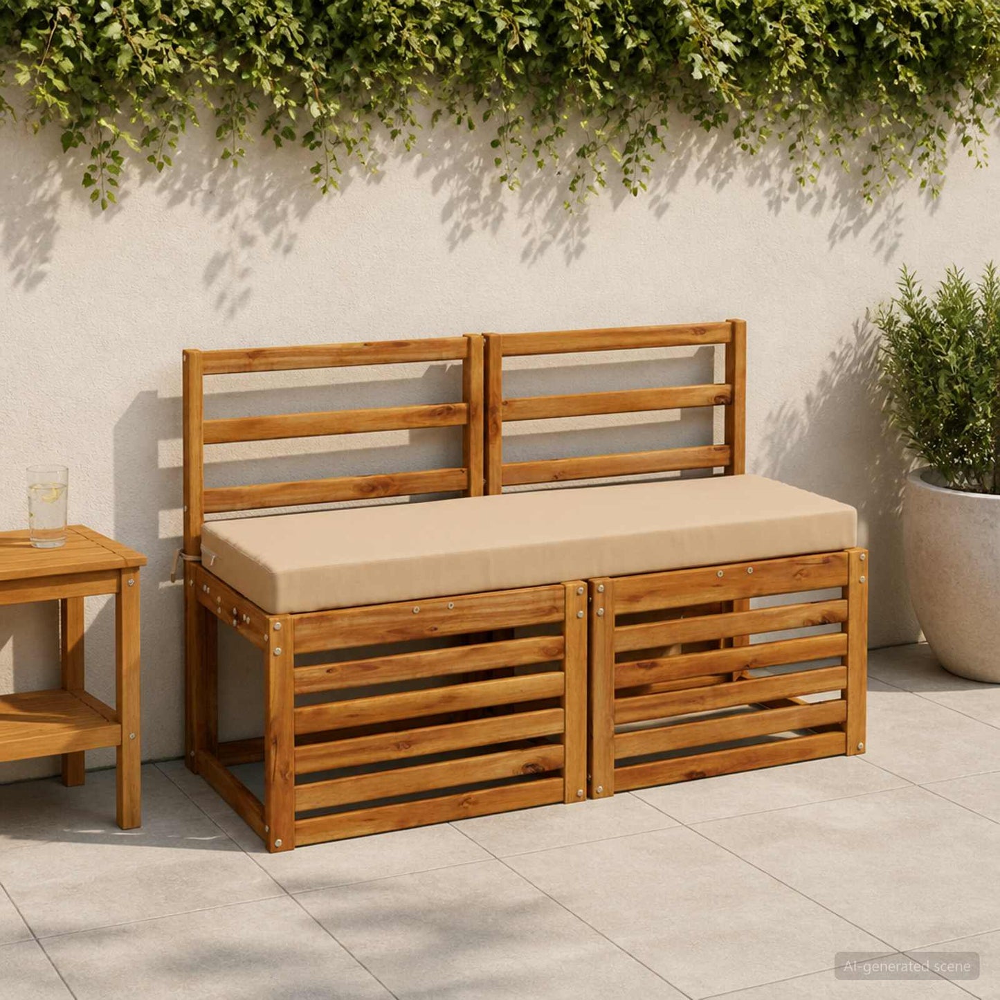 vidaXL Μαξιλάρι πάγκου SOEST 100% Πολυεστέρας Άμμος 100 x 40 x 8 εκ