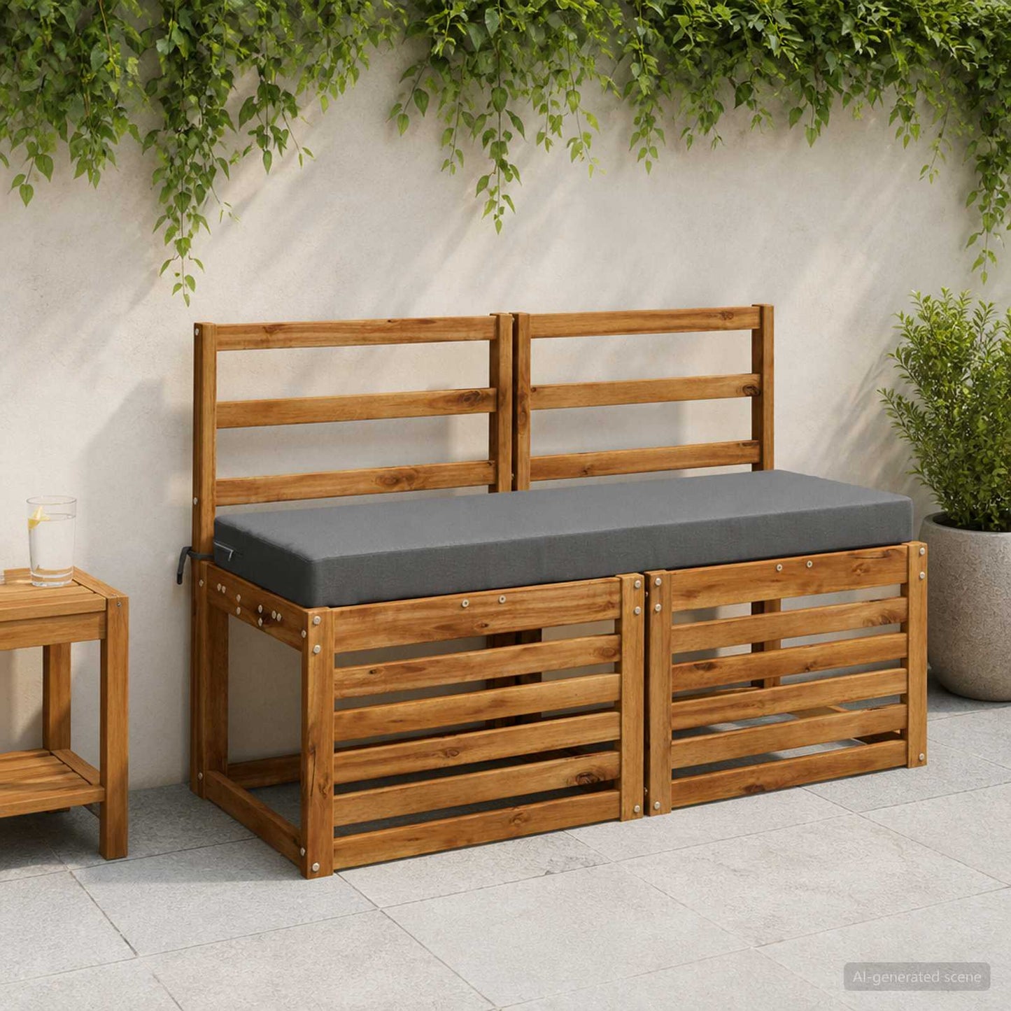 vidaXL Μαξιλάρι πάγκου SOEST 100% Πολυεστέρας Γκρι 120 x 40 x 8 εκ