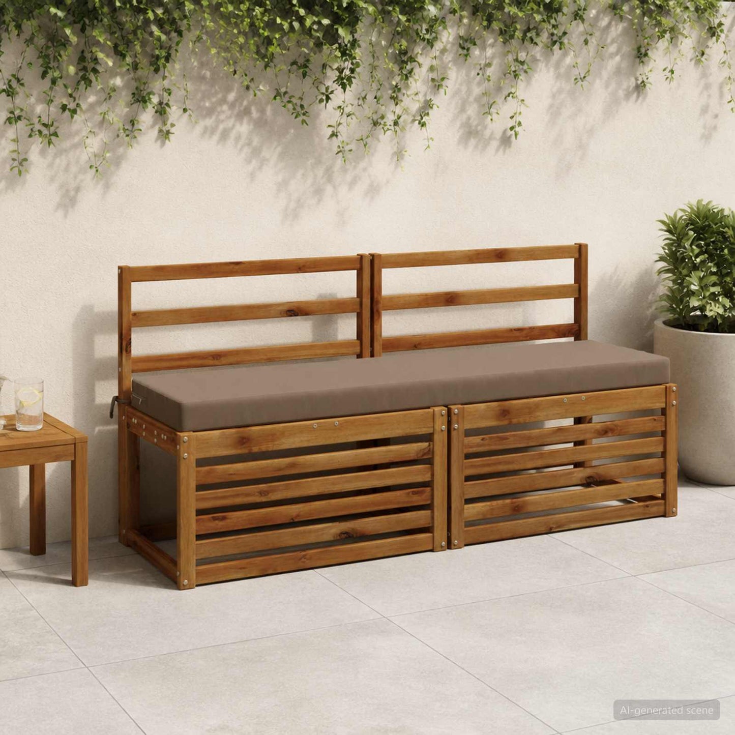 vidaXL Μαξιλάρι πάγκου SOEST 100% Πολυεστέρας Taupe 140 x 40 x 8 εκ.