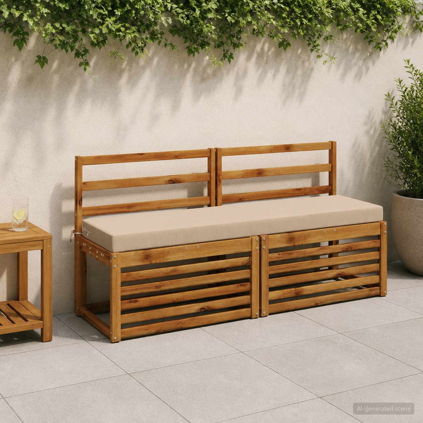 vidaXL Μαξιλάρι πάγκου SOEST 100% Πολυεστέρας Άμμος 160 x 40 x 8 εκ