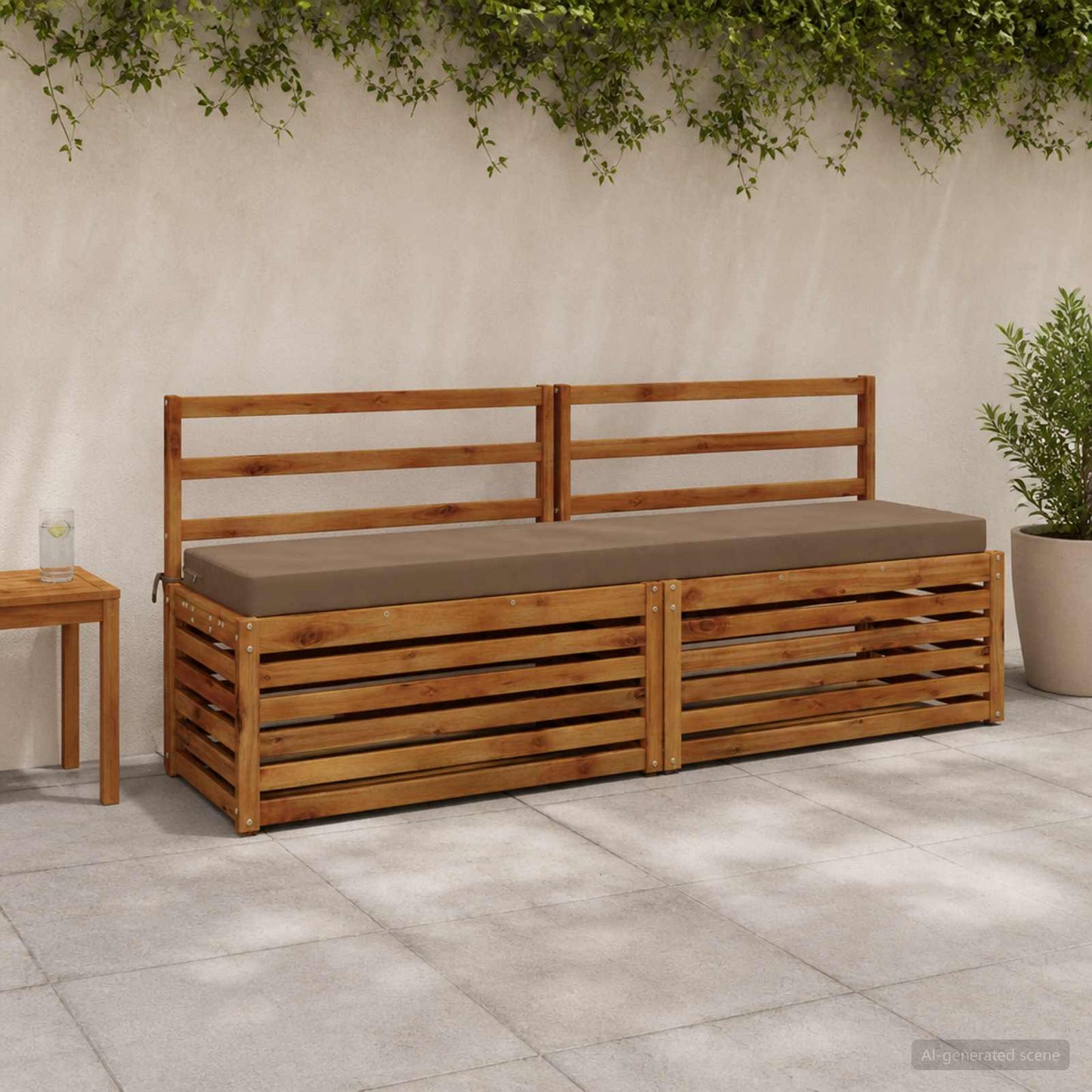 vidaXL Μαξιλάρι πάγκου SOEST 100% Πολυεστέρας Taupe 170 x 40 x 8 εκ