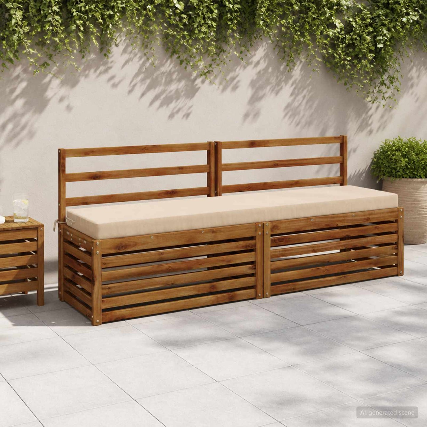 vidaXL Μαξιλάρι πάγκου SOEST 100% Πολυεστέρας Κρεμ 170 x 40 x 8 εκ