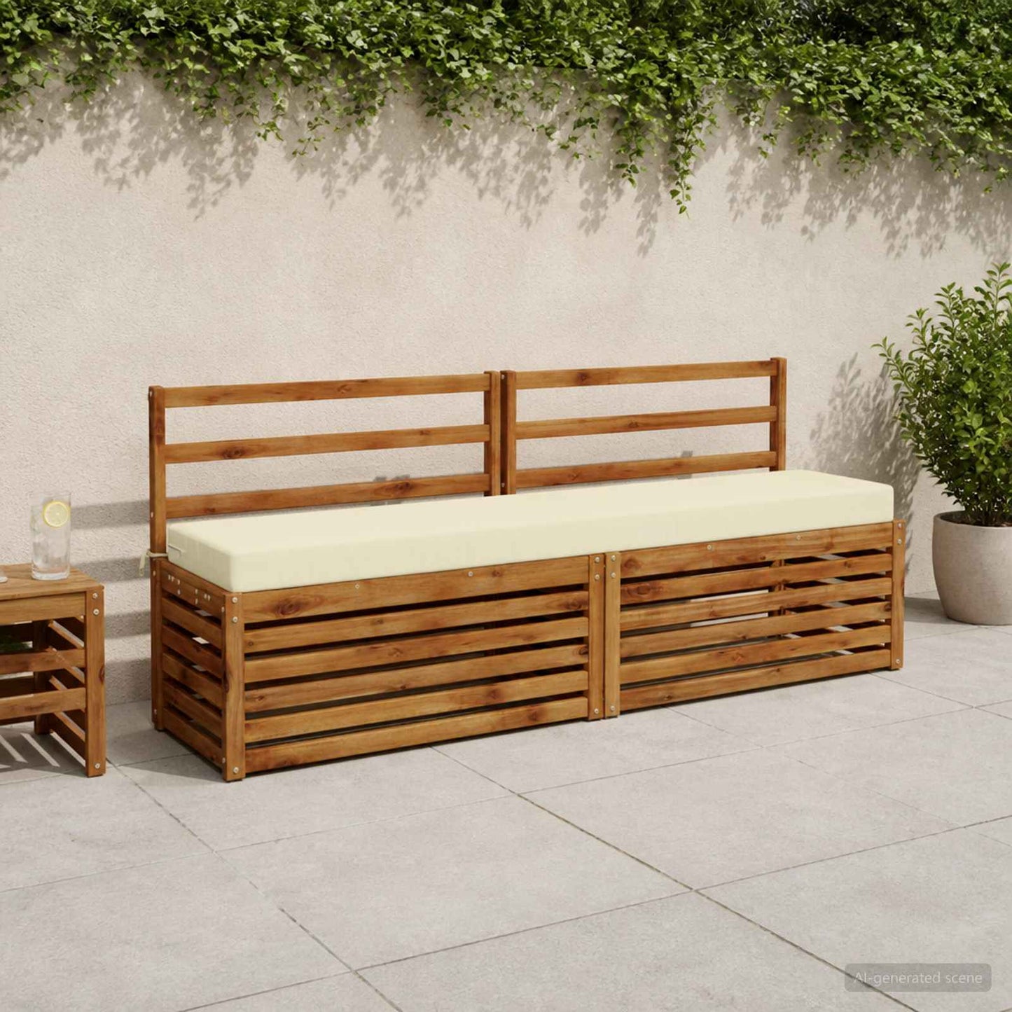 vidaXL Μαξιλάρι πάγκου SOEST 100% Πολυεστέρας Κρεμ 170 x 40 x 8 εκ