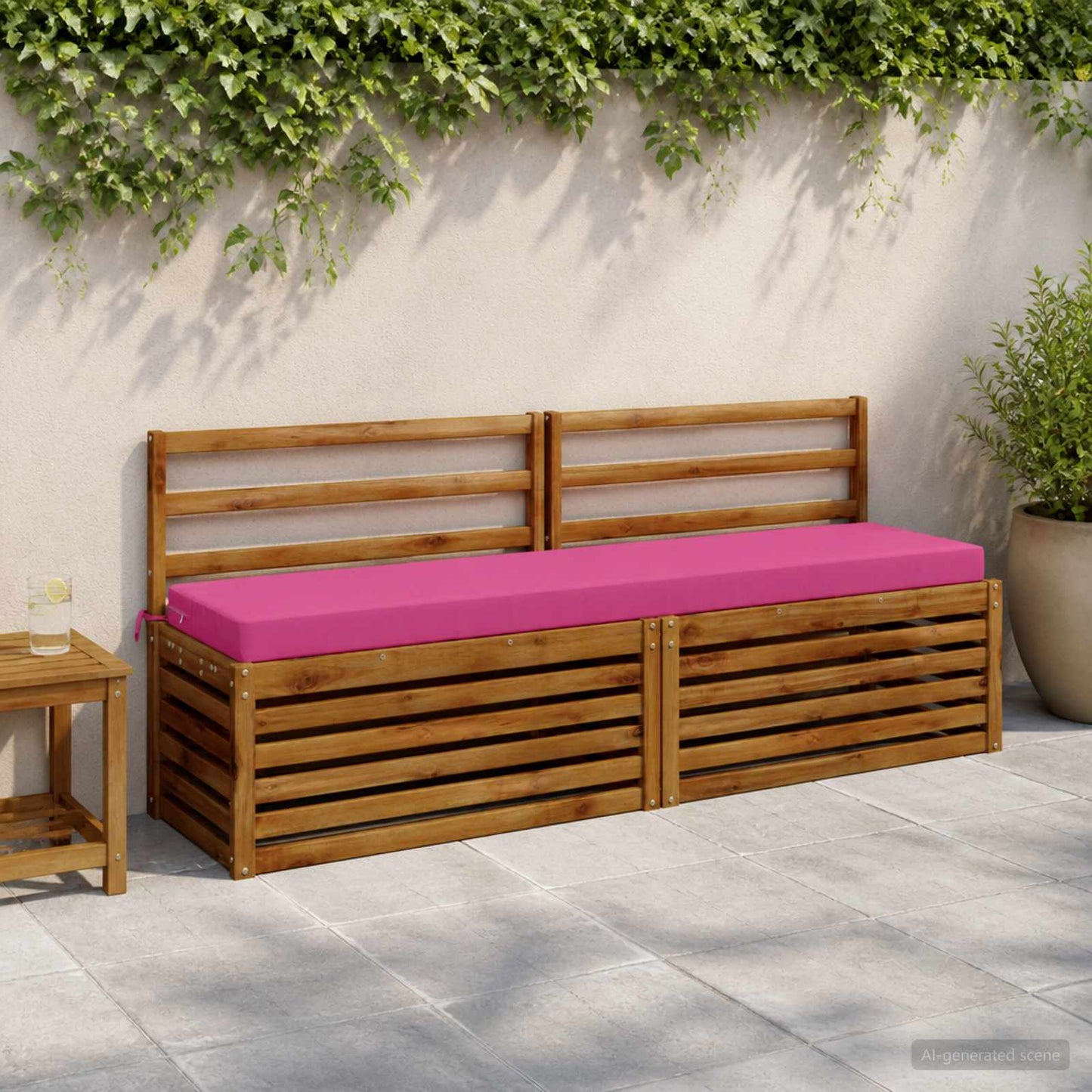 vidaXL Μαξιλάρι πάγκου SOEST 100% Πολυεστέρας Ροζ 180 x 40 x 8 εκ.