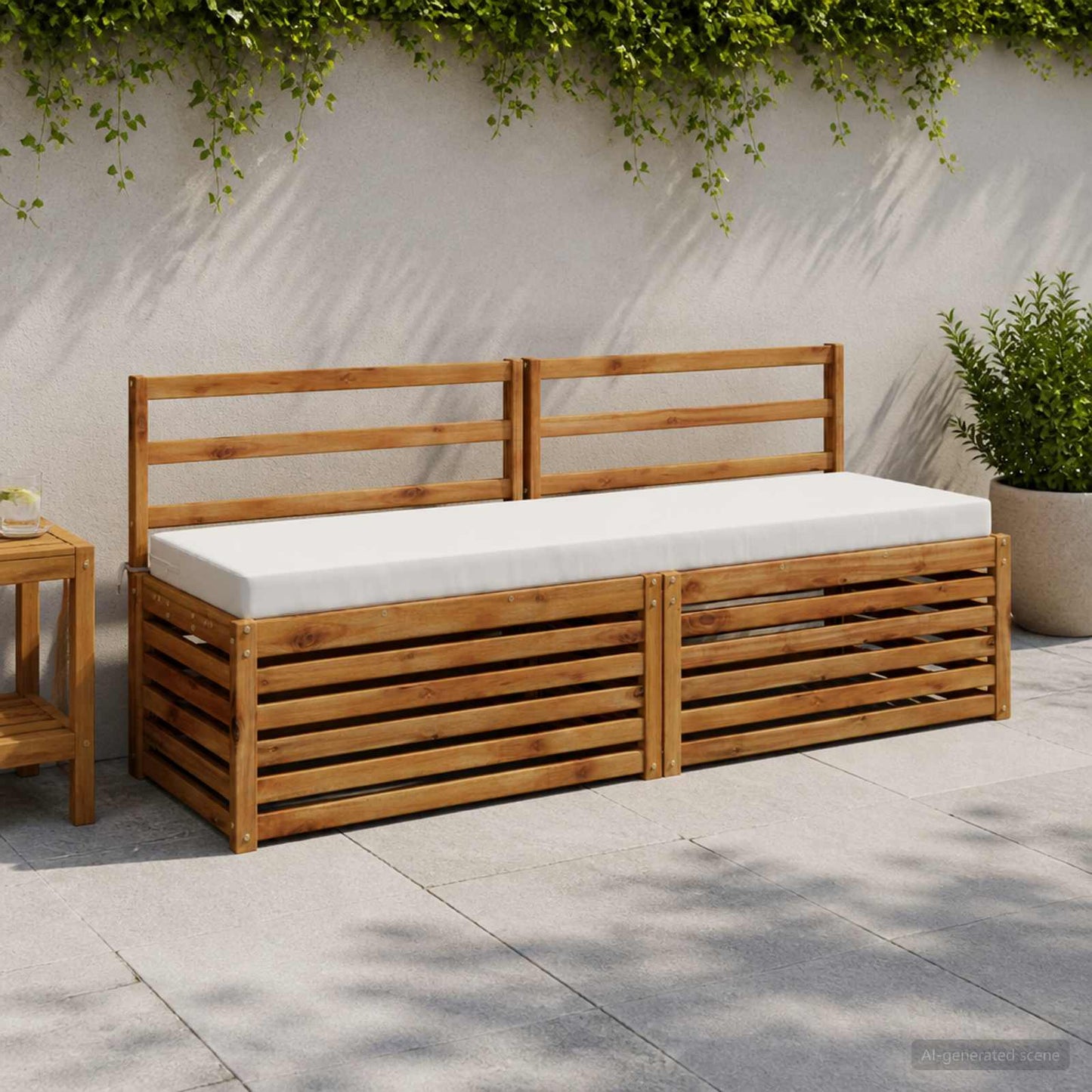 vidaXL Μαξιλάρι πάγκου SOEST 100% Πολυεστέρας Λευκό 200 x 40 x 8 εκ.