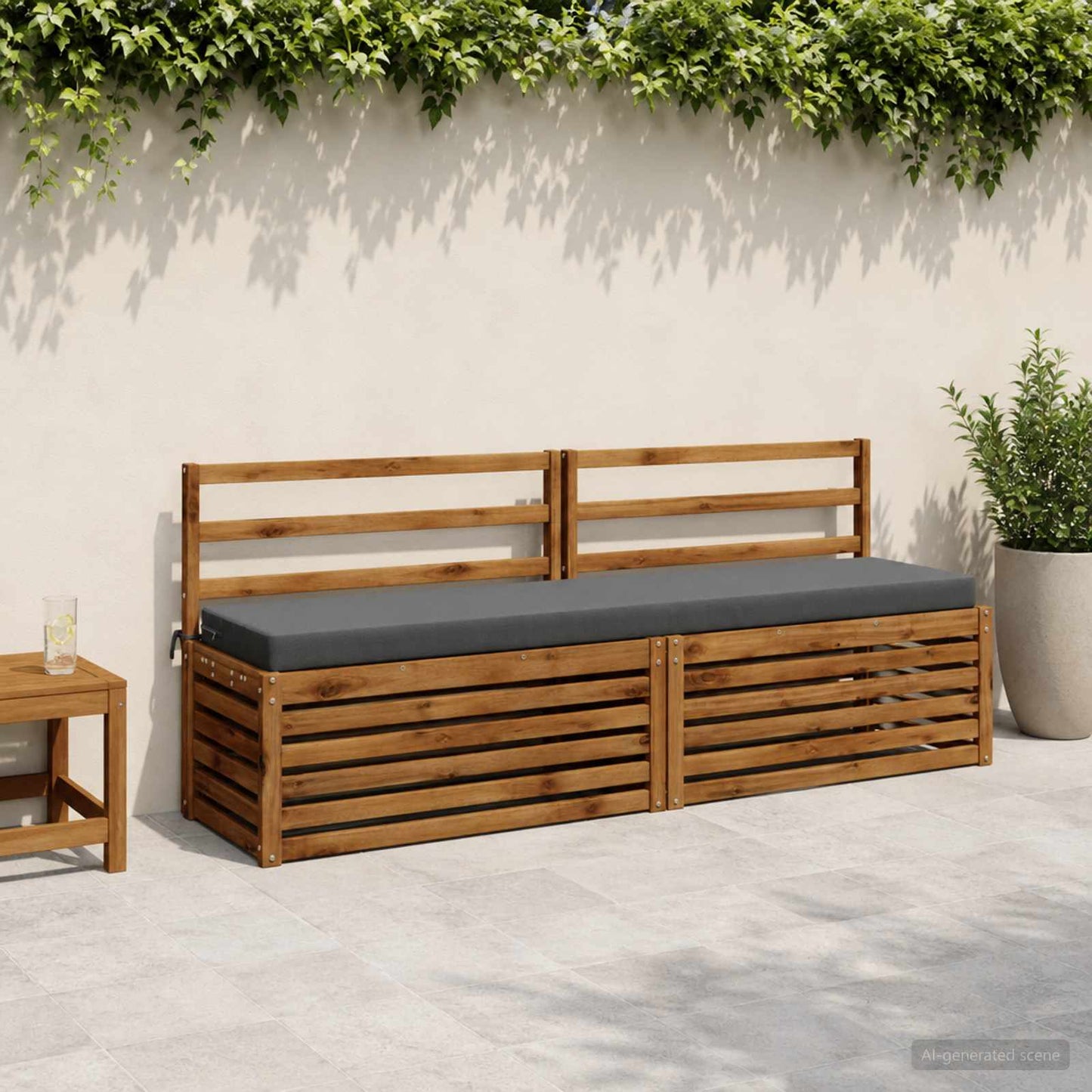 vidaXL Μαξιλάρι πάγκου SOEST 100% Πολυεστέρας Γκρι 200 x 40 x 8 εκ.