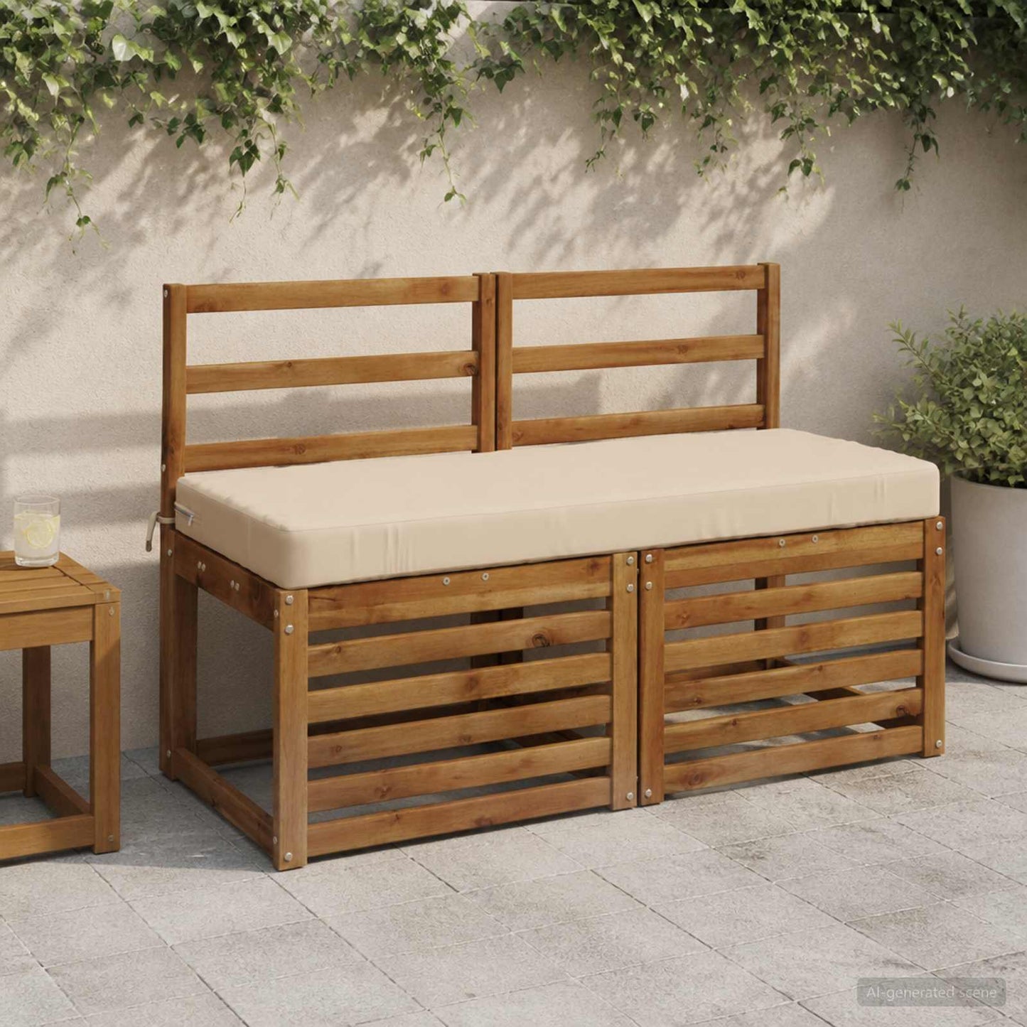 vidaXL Μαξιλάρι πάγκου SOEST 100% Πολυεστέρας Κρεμ 120 x 50 x 8 εκ.