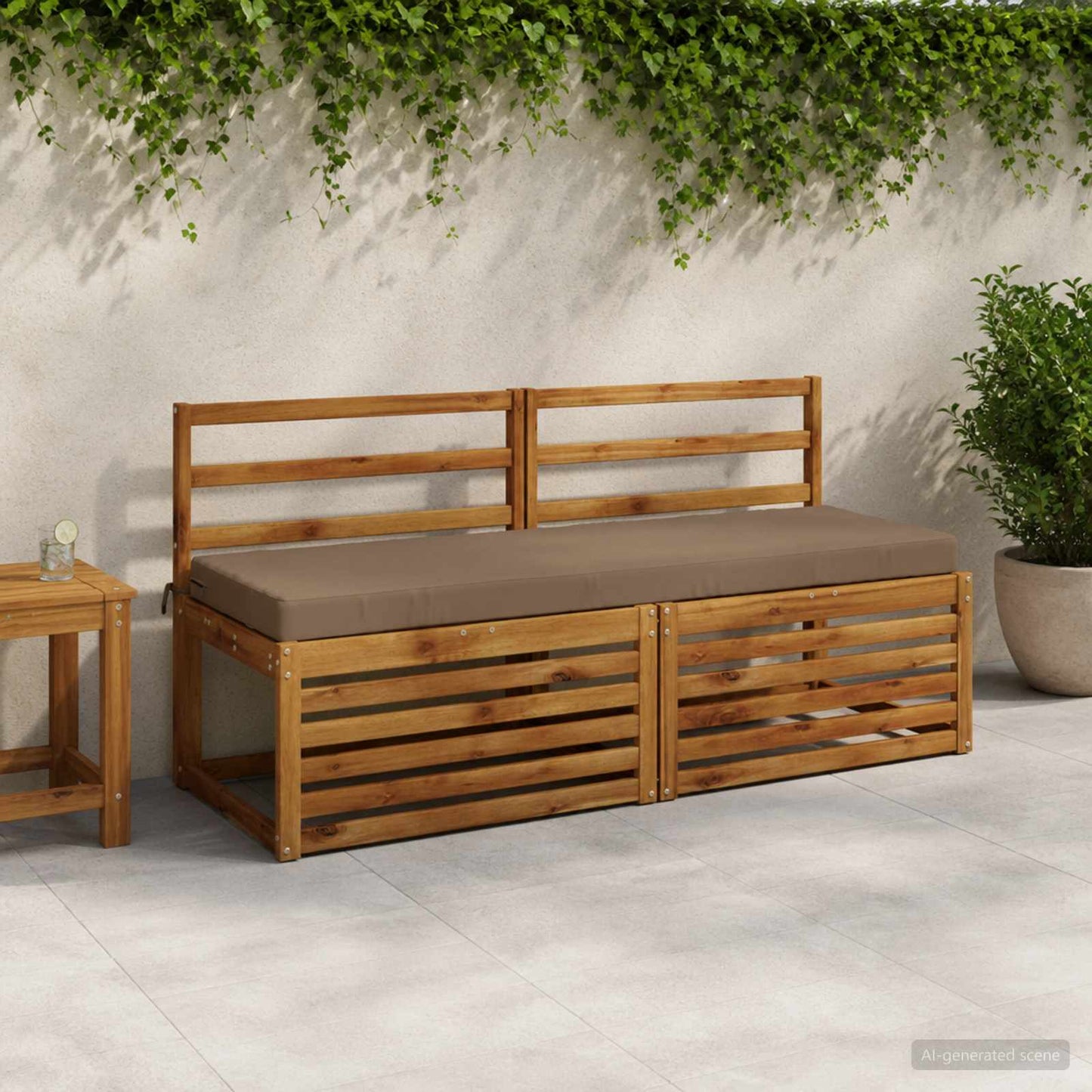 vidaXL Μαξιλάρι πάγκου SOEST 100% Πολυεστέρας Taupe 140 x 50 x 8 εκ