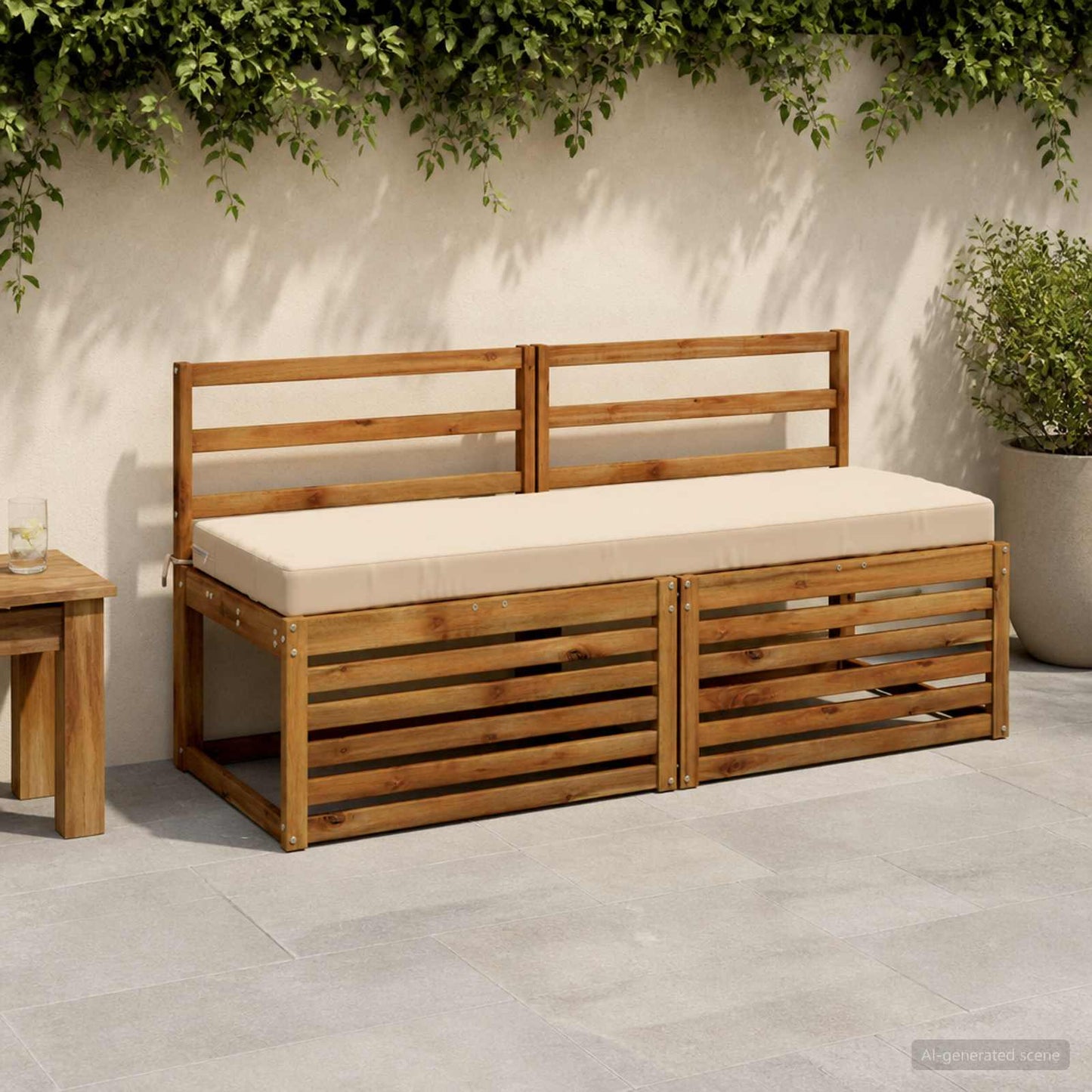 vidaXL Μαξιλάρι πάγκου SOEST 100% Πολυεστέρας Κρεμ 150 x 50 x 8 εκ