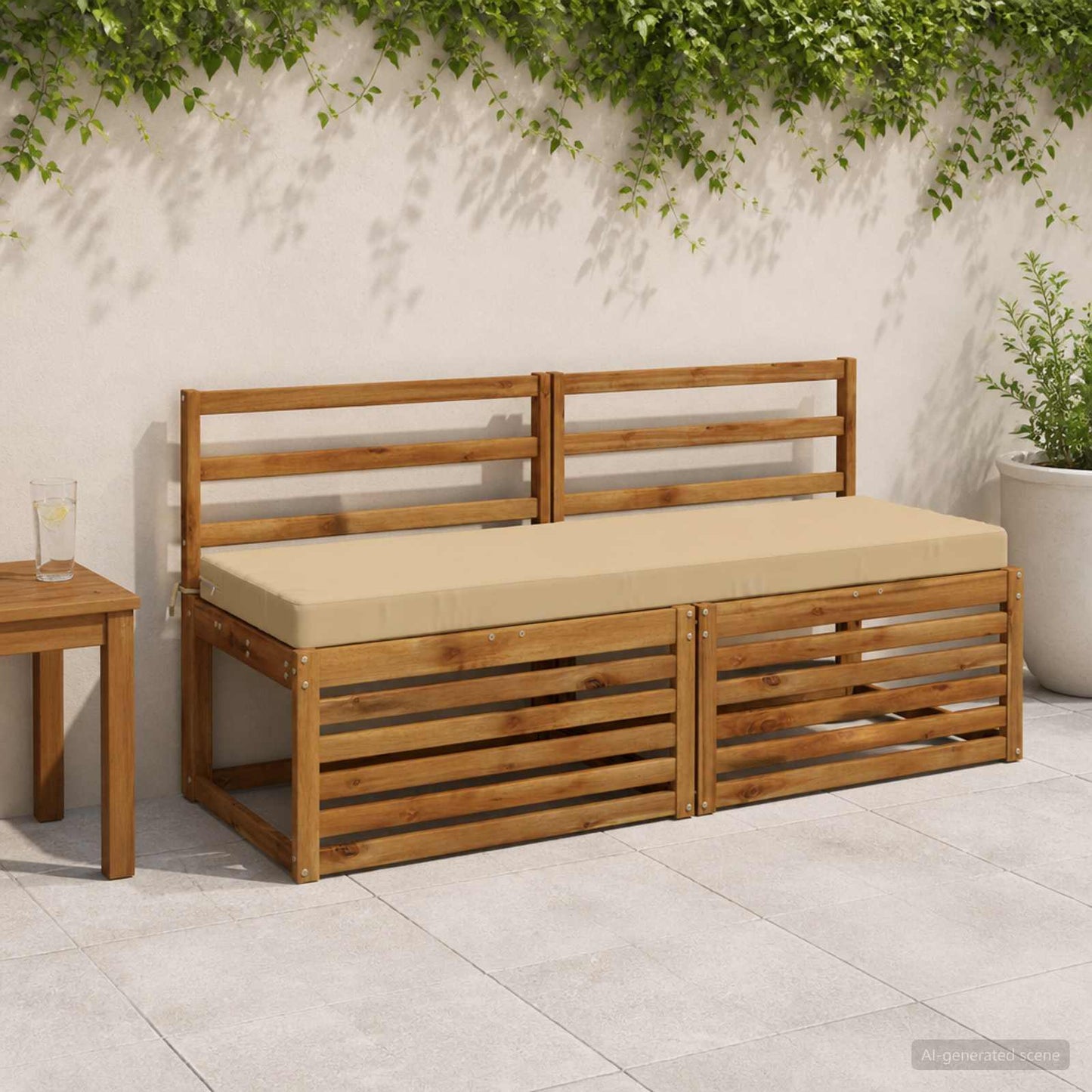 vidaXL Μαξιλάρι πάγκου SOEST 100% Πολυεστέρας Μπεζ 150 x 50 x 8 εκ