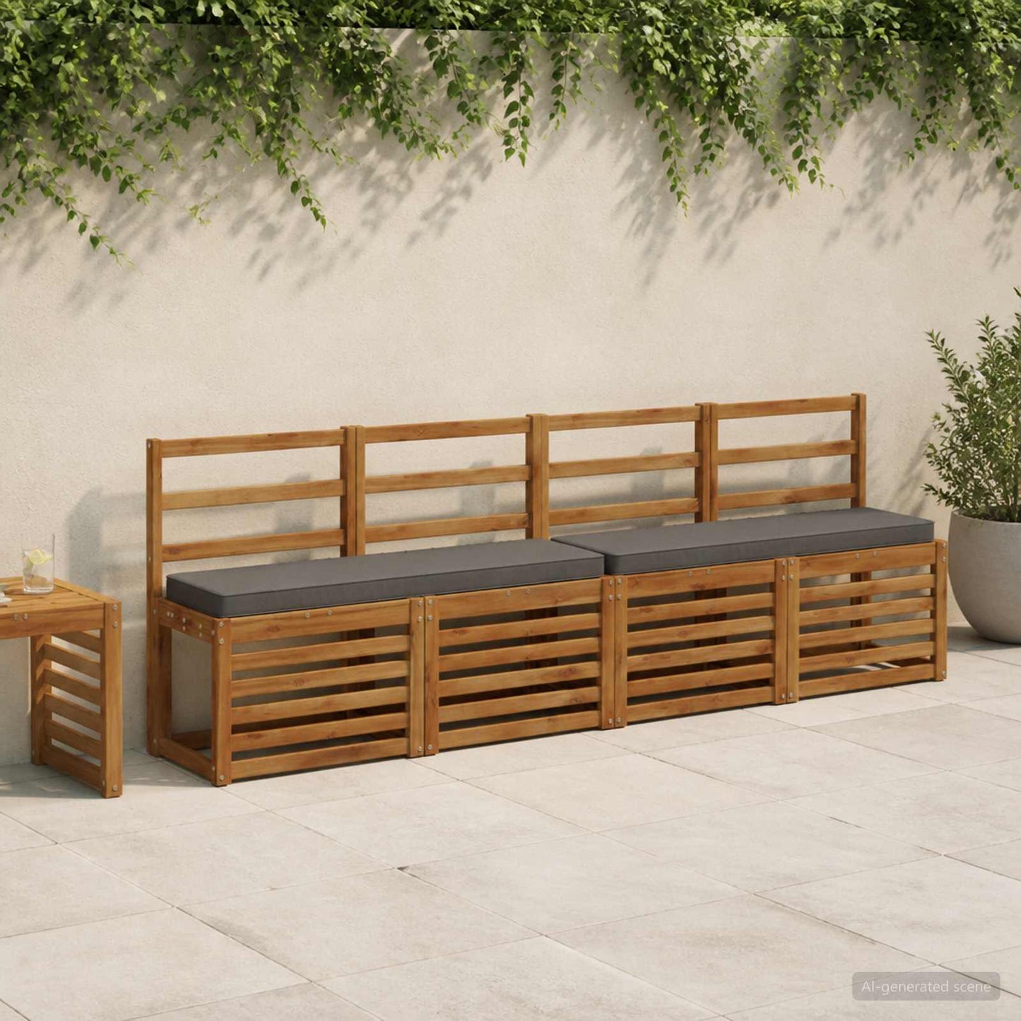 vidaXL Μαξιλάρια Πάγκου 2 Τεμαχίων VUGHT 2 pcs 100% Πολυεστέρας Γκρι