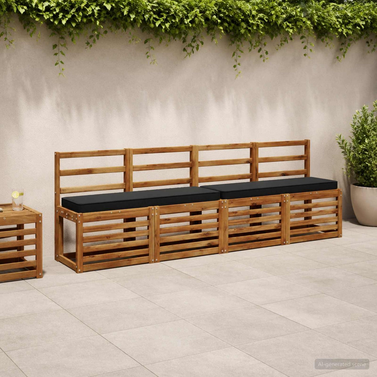 vidaXL Μαξιλάρια Πάγκου 2 Τεμαχίων VUGHT 2 pcs 100% Πολυεστέρας Μαύρο