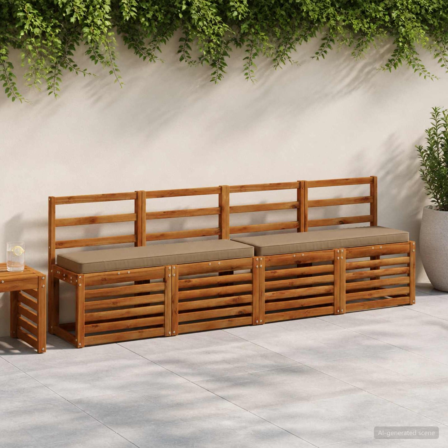 vidaXL Μαξιλάρια Πάγκου 2 Τεμαχίων VUGHT 2 pcs 100% Πολυεστέρας Taupe