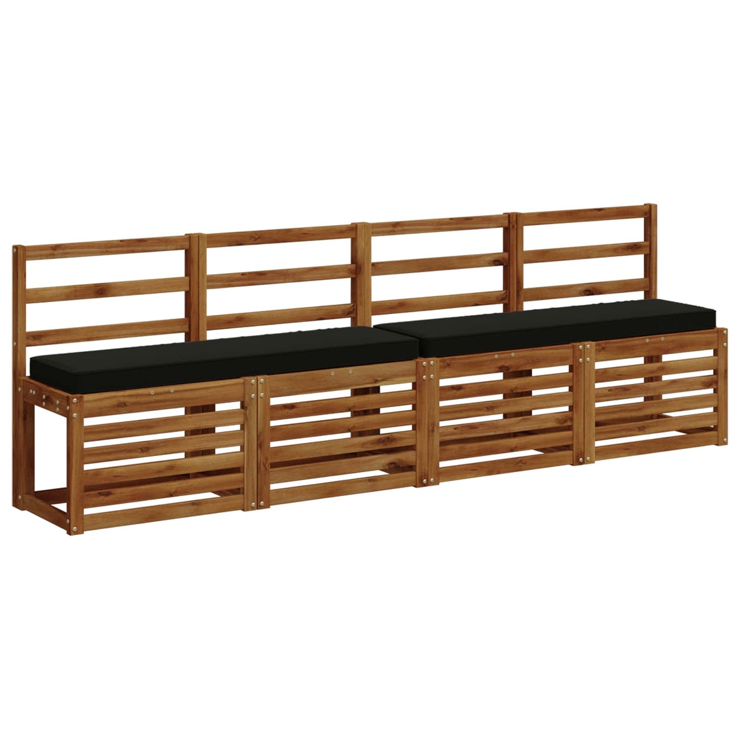 vidaXL Μαξιλάρια Πάγκου 2 Τεμαχίων VUGHT 2 pcs 100% Πολυεστέρας Μαύρο