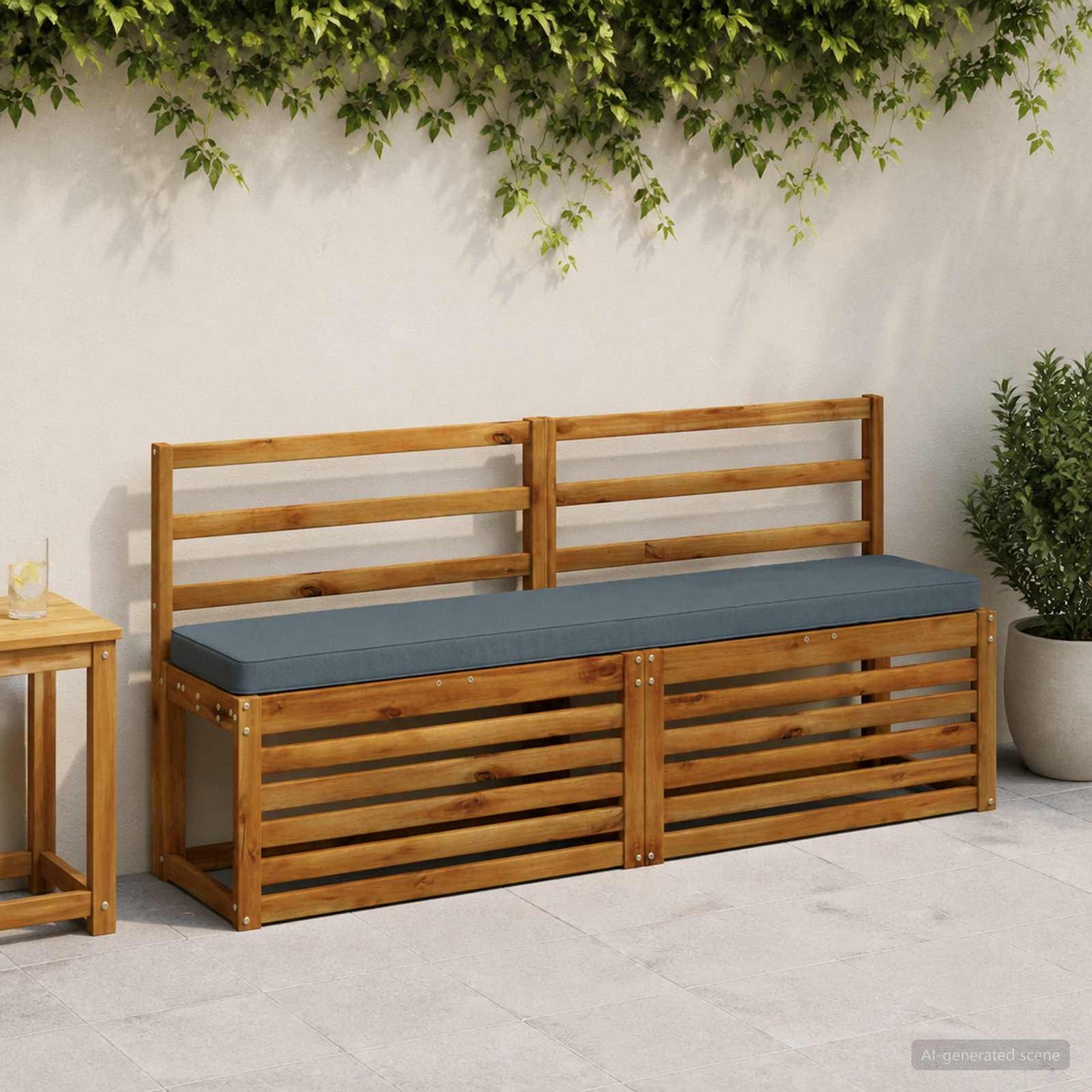 vidaXL Μαξιλάρια Πάγκου 2 Τεμαχίων VUGHT 2 pcs 100% Πολυεστέρας Μπλε