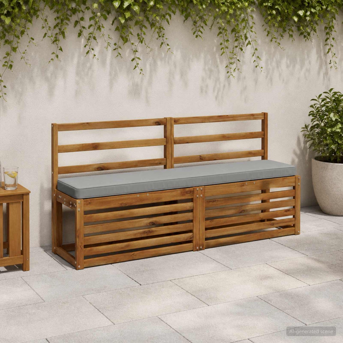 vidaXL Μαξιλάρια Πάγκου 2 Τεμαχίων VUGHT 2 pcs 100% Πολυεστέρας Γκρι