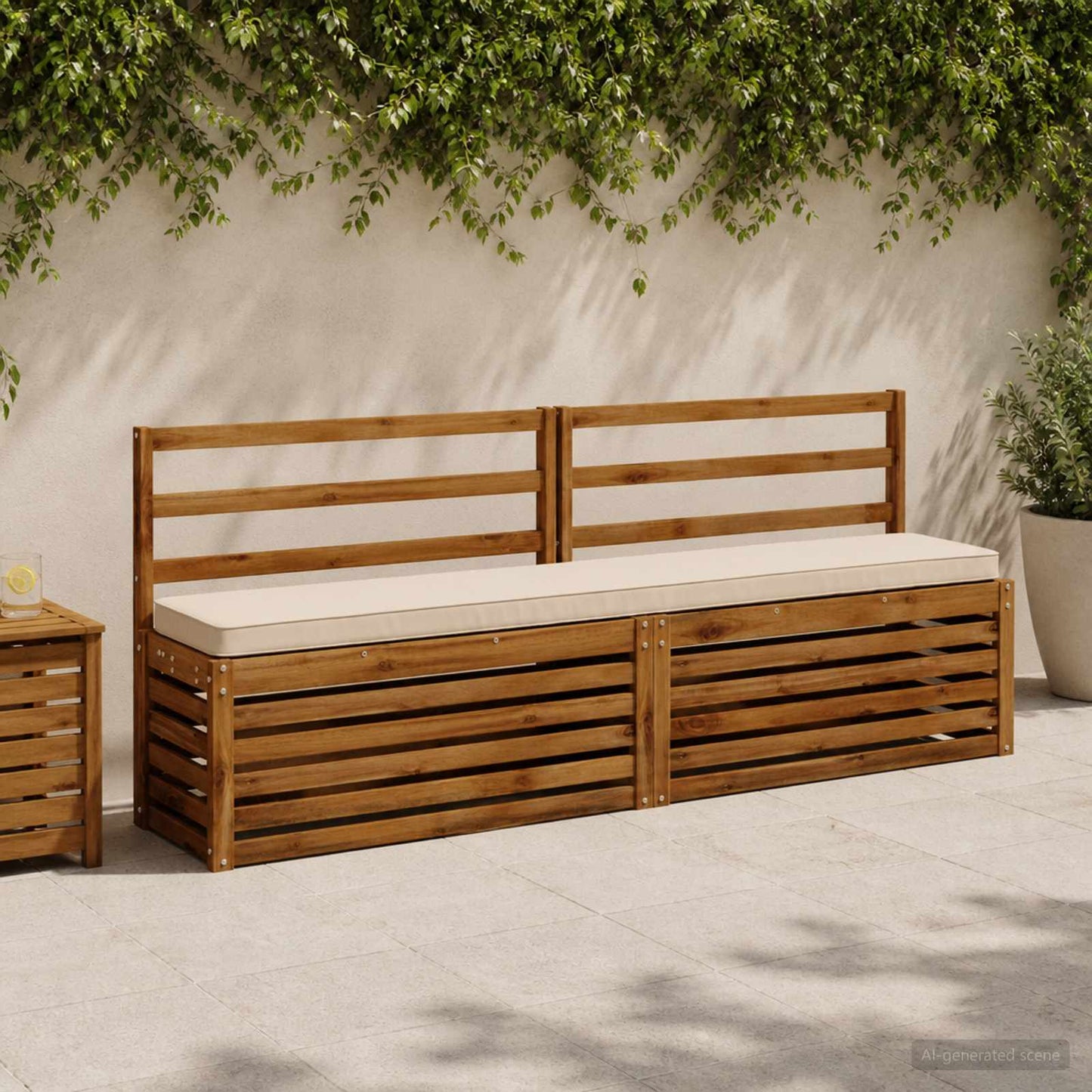 vidaXL Μαξιλάρια Πάγκου 2 Τεμαχίων VUGHT 2 pcs 100% Πολυεστέρας Κρεμ