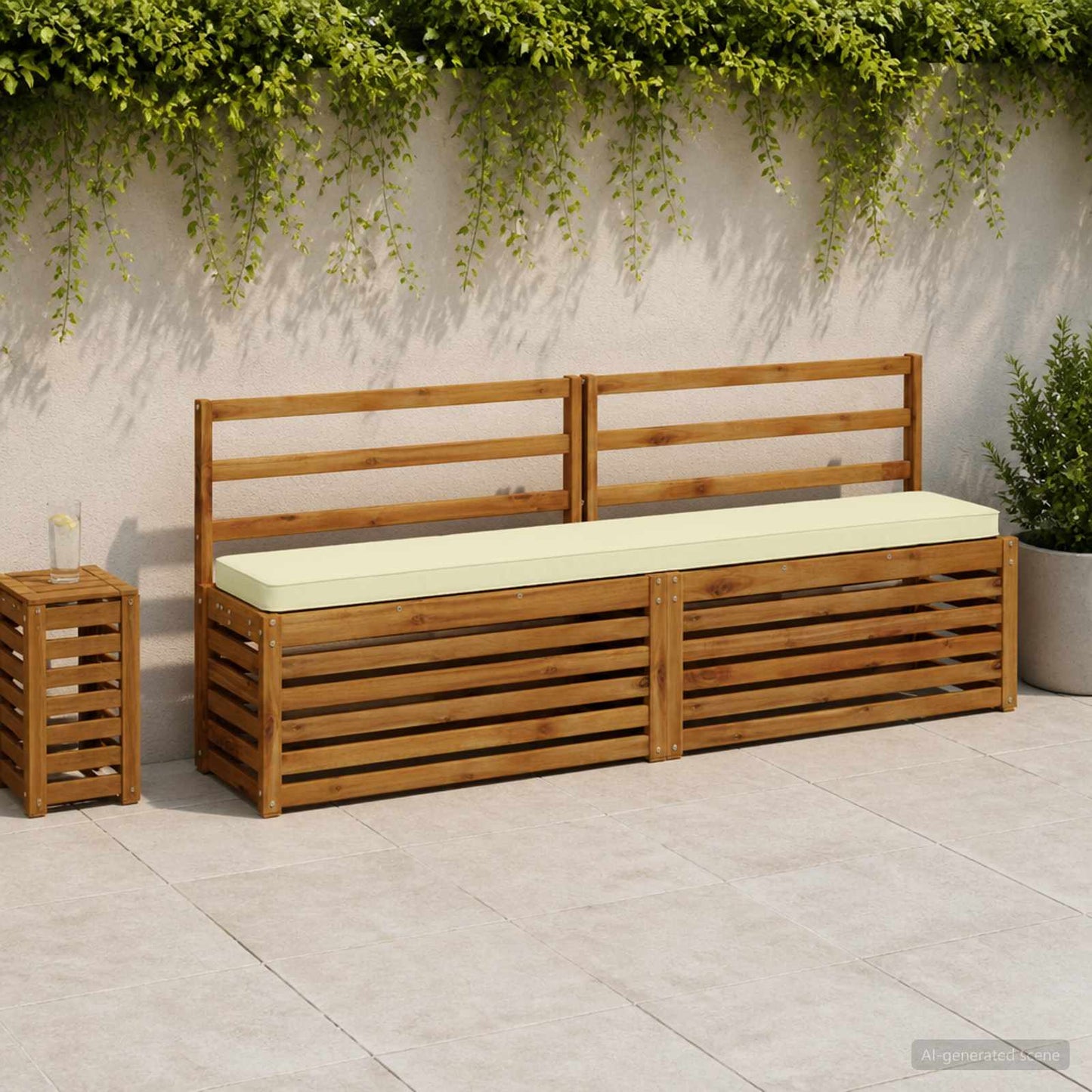 vidaXL Μαξιλάρια Πάγκου 2 Τεμαχίων VUGHT 2 pcs 100% Πολυεστέρας Κρεμ