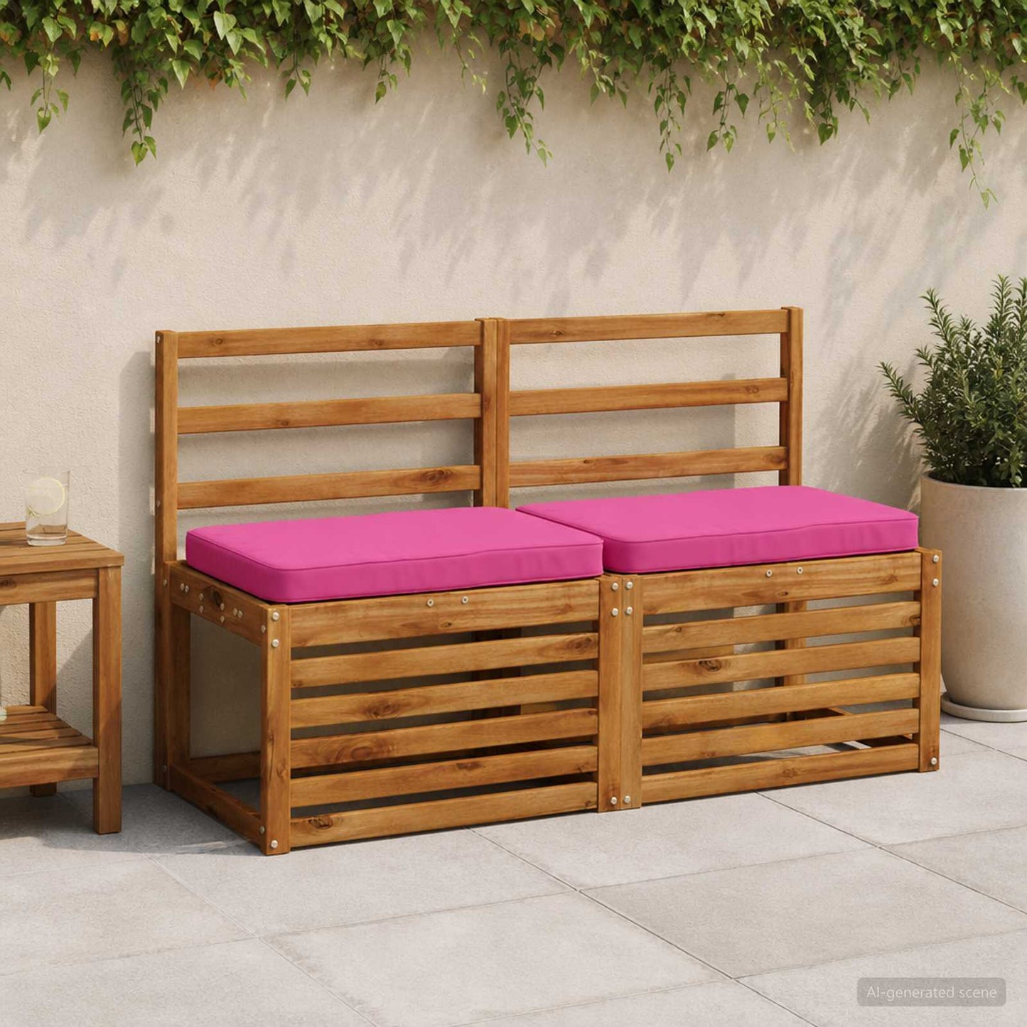 vidaXL Μαξιλάρια Πάγκου 2 Τεμαχίων VUGHT 2 pcs 100% Πολυεστέρας Ροζ
