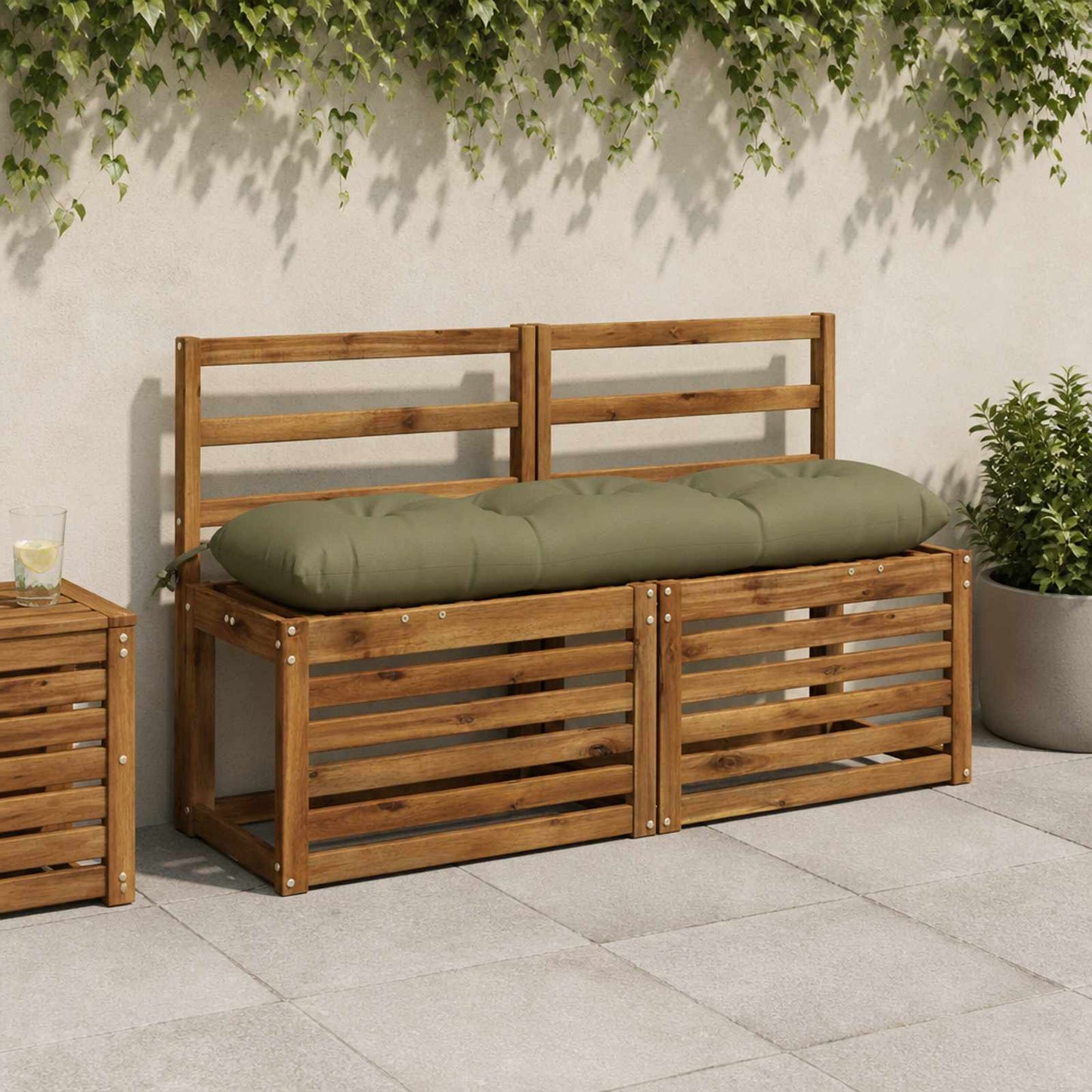 vidaXL Μαξιλάρι πάγκου VIANEN 100% Πολυεστέρας Λαδί 110 x 30 x 12 εκ