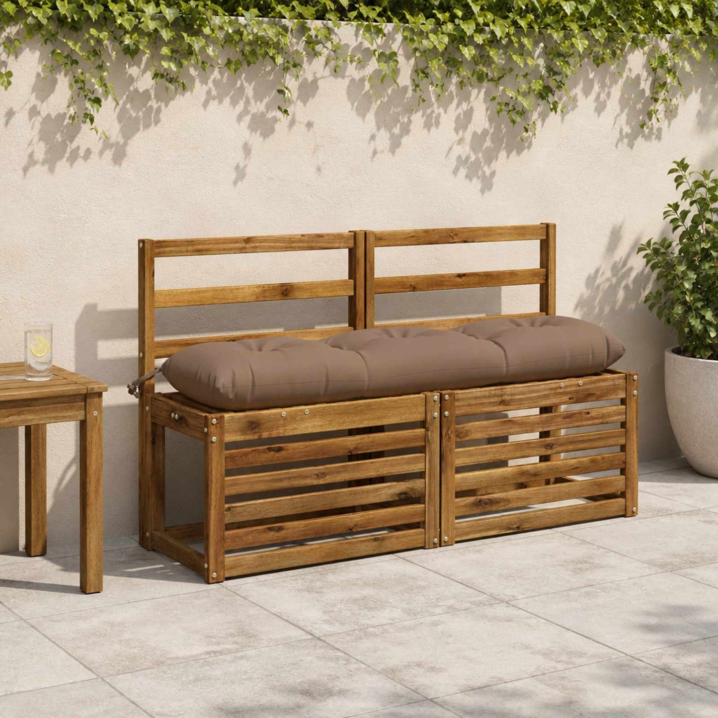 vidaXL Μαξιλάρι πάγκου VIANEN 100% Πολυεστέρας Taupe 130 x 30 x 12 εκ