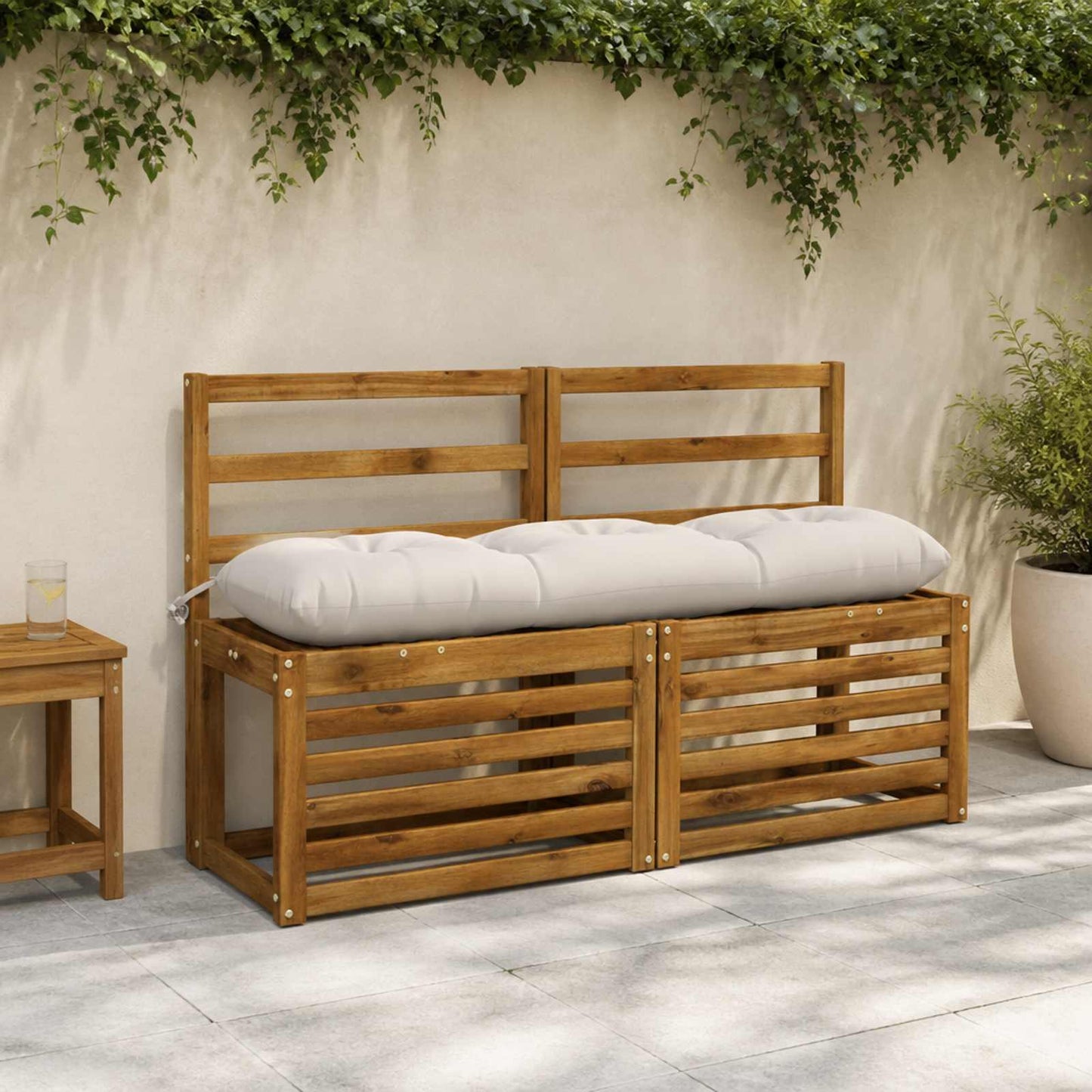 vidaXL Μαξιλάρι πάγκου VIANEN 100% Πολυεστέρας Λευκό 130 x 30 x 12 εκ