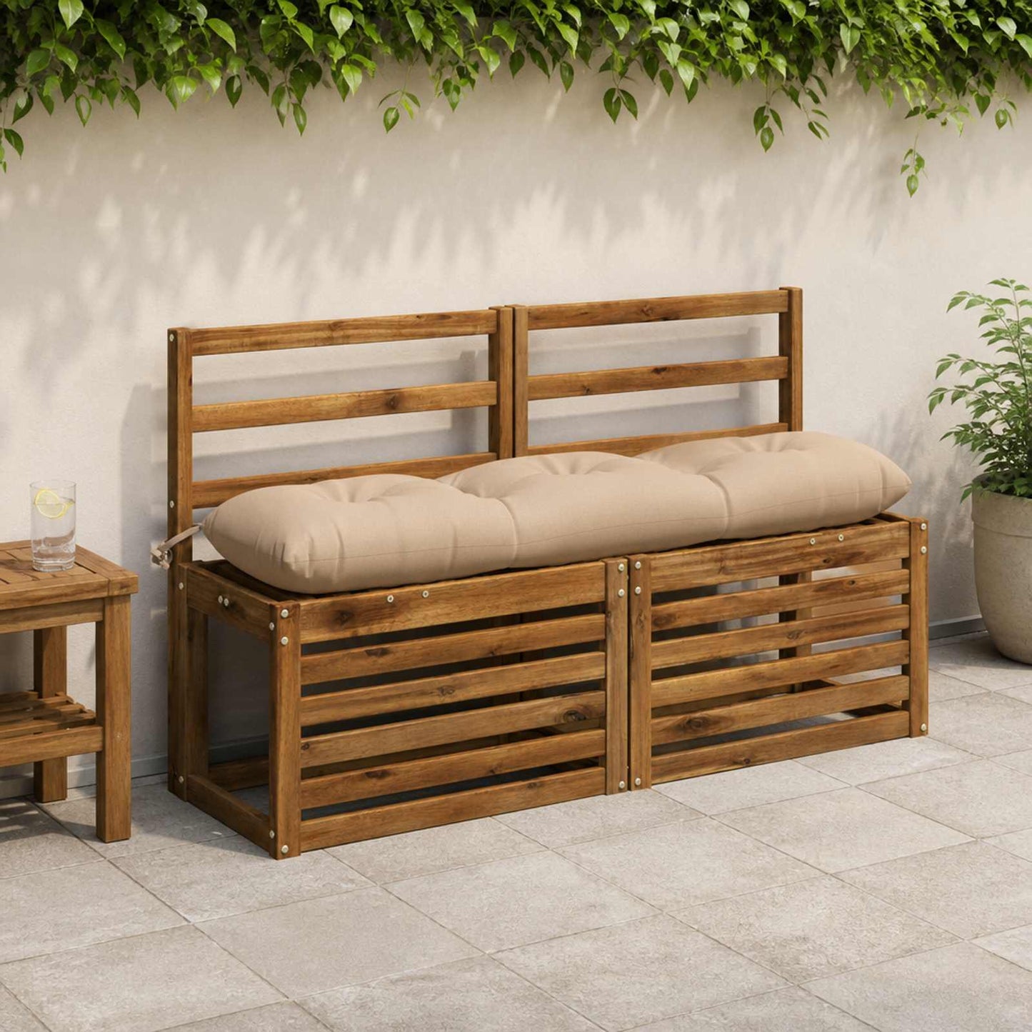 vidaXL Μαξιλάρι πάγκου VIANEN 100% Πολυεστέρας Άμμος 120 x 30 x 12 εκ