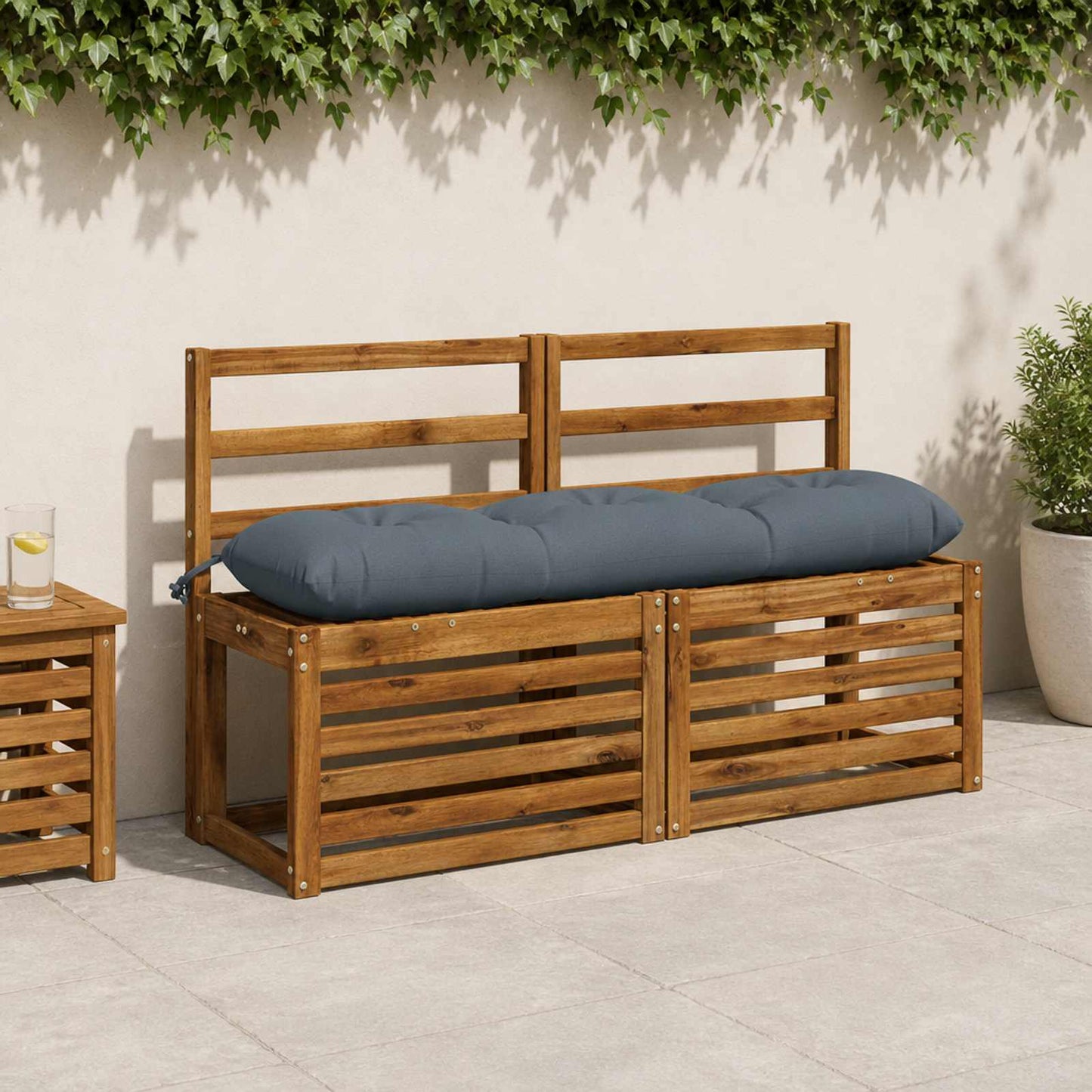 vidaXL Μαξιλάρι πάγκου VIANEN 100% Πολυεστέρας Μπλε 120 x 30 x 12 εκ