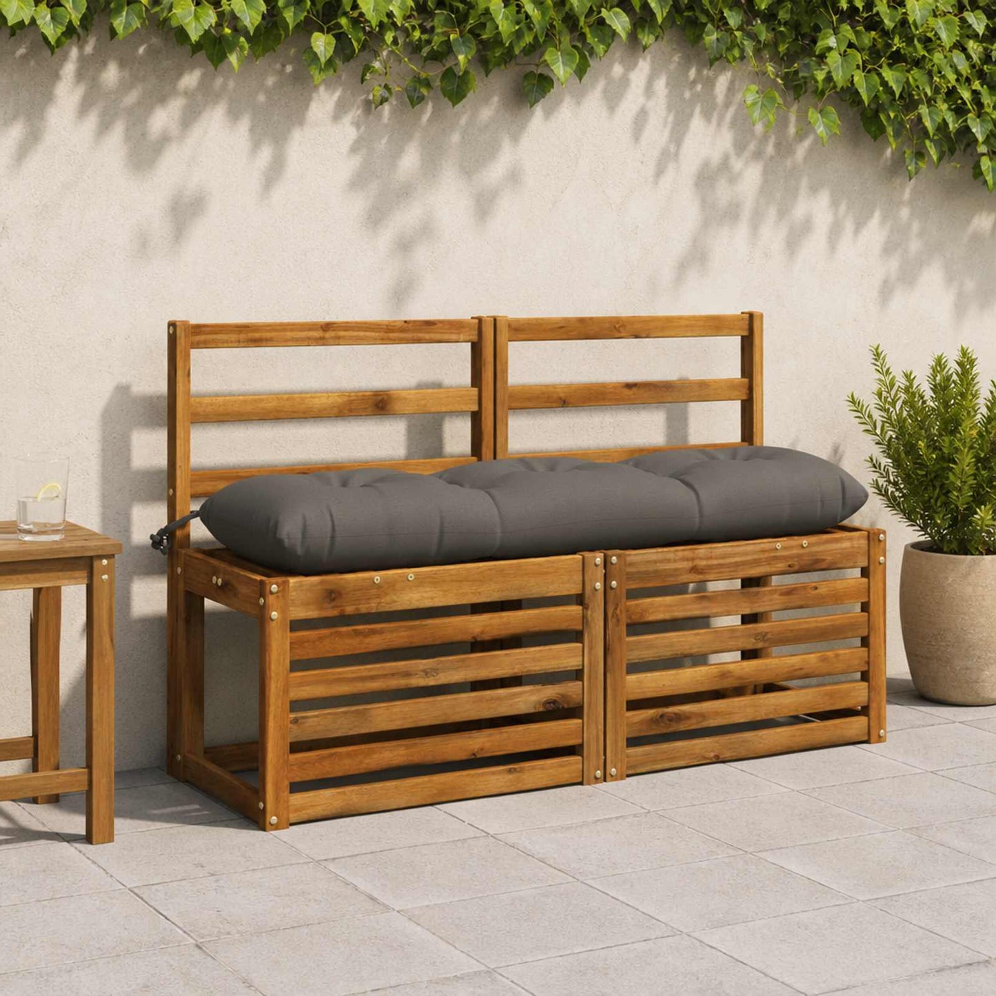 vidaXL Μαξιλάρι πάγκου VIANEN 100% Πολυεστέρας Γκρι 110 x 30 x 12 εκ
