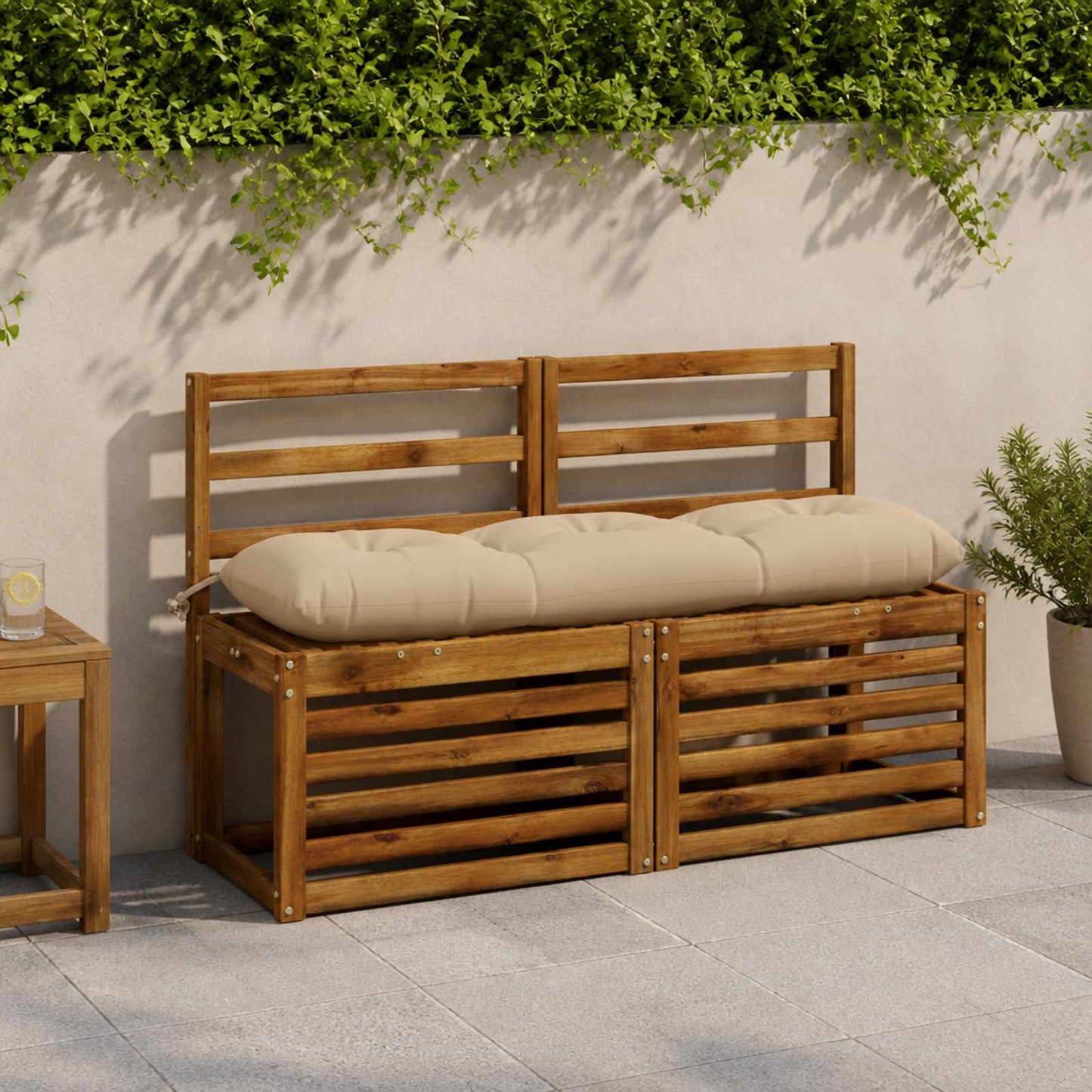 vidaXL Μαξιλάρι πάγκου VIANEN 100% Πολυεστέρας Κρεμ 110 x 30 x 12 εκ