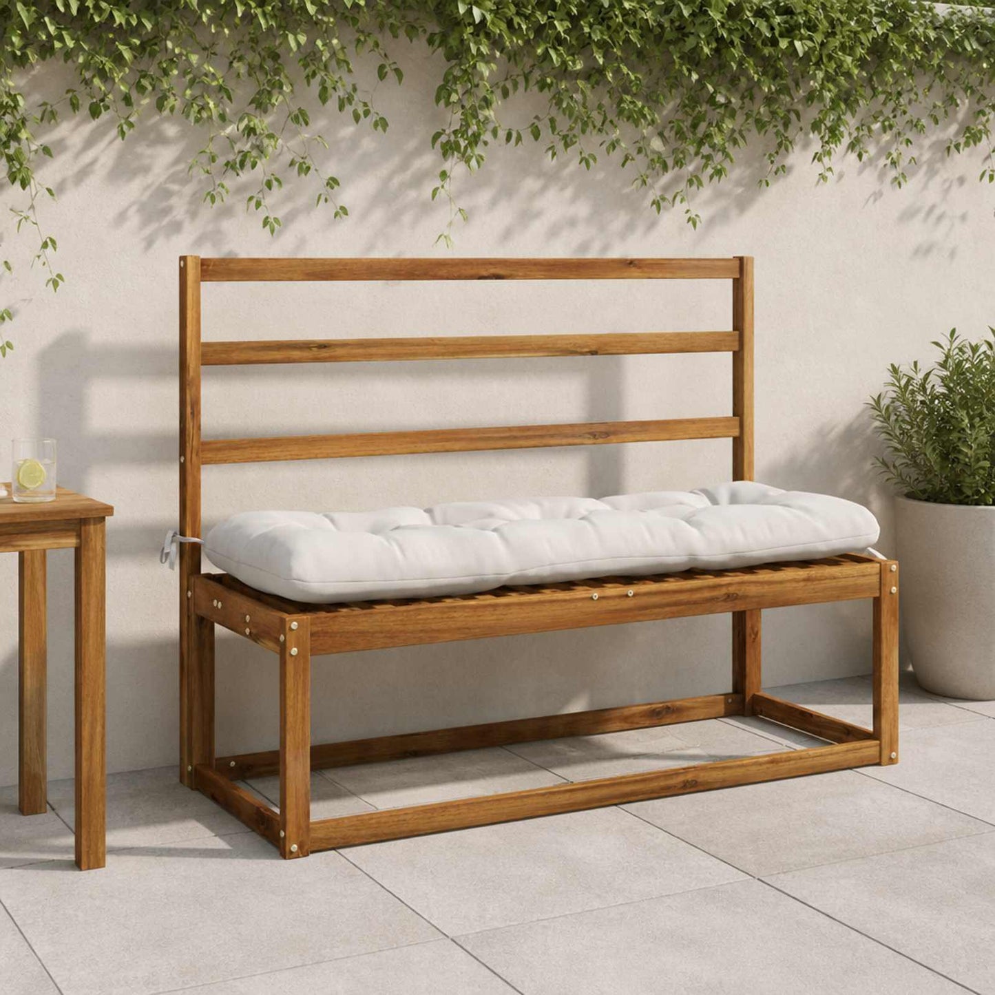 vidaXL Μαξιλάρι πάγκου VIANEN 100% Πολυεστέρας Λευκό 100 x 40 x 12 εκ