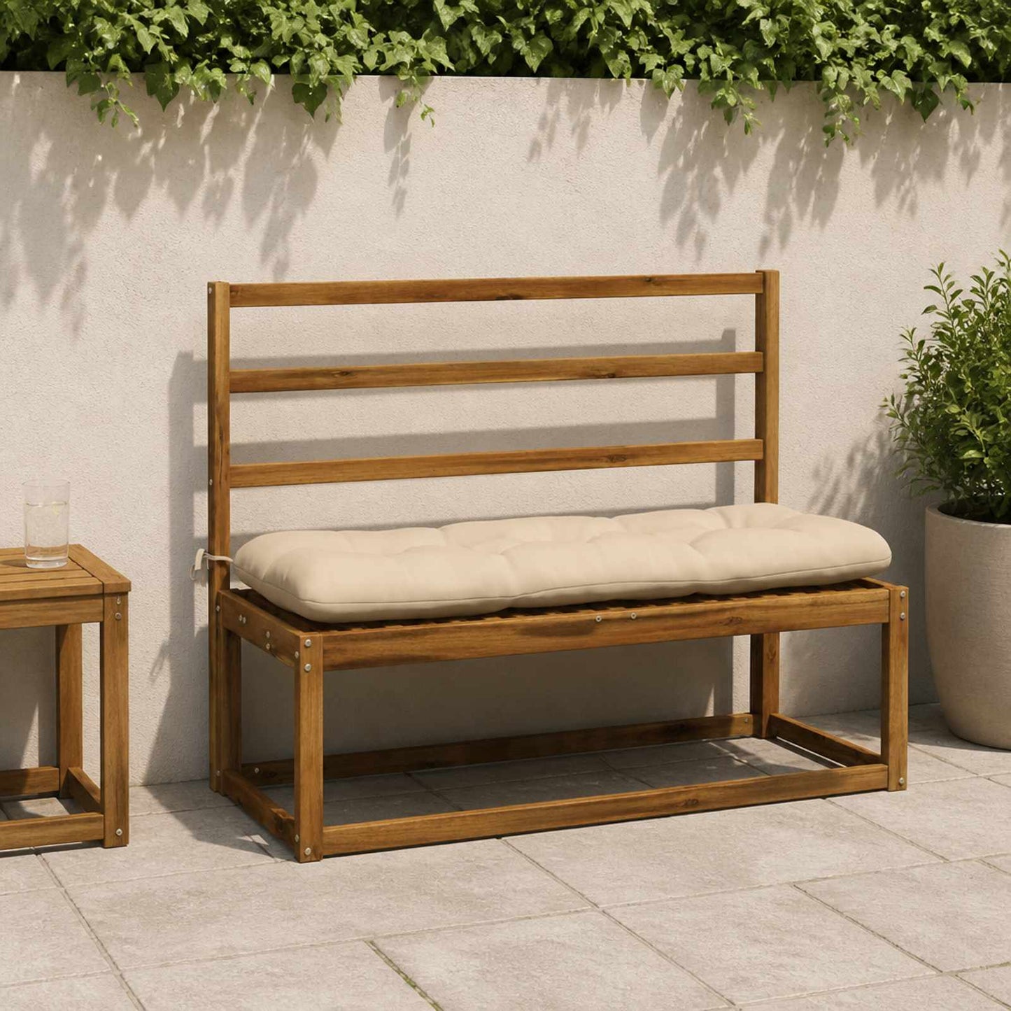 vidaXL Μαξιλάρι πάγκου VIANEN 100% Πολυεστέρας Κρεμ 120 x 40 x 12 cm