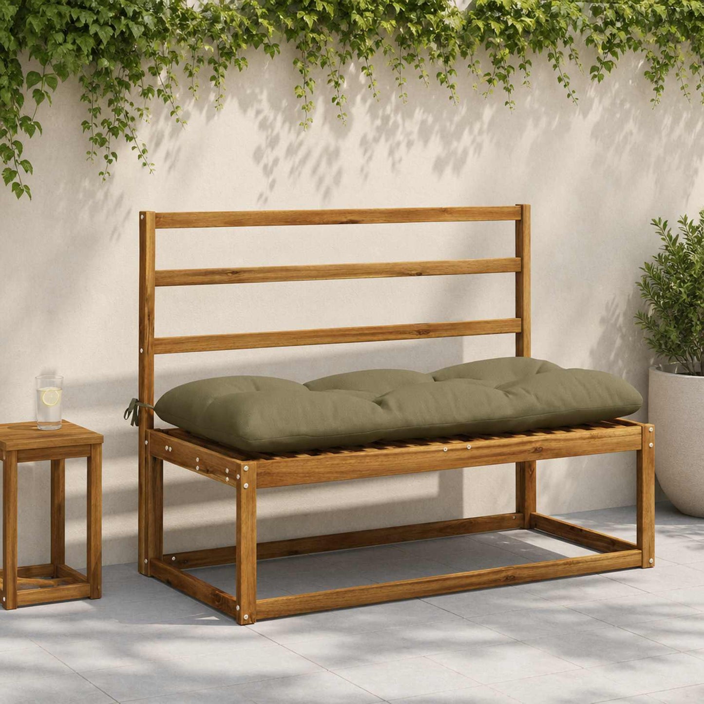 vidaXL Μαξιλάρι πάγκου VIANEN 100% Πολυεστέρας Λαδί 120 x 50 x 12 εκ.