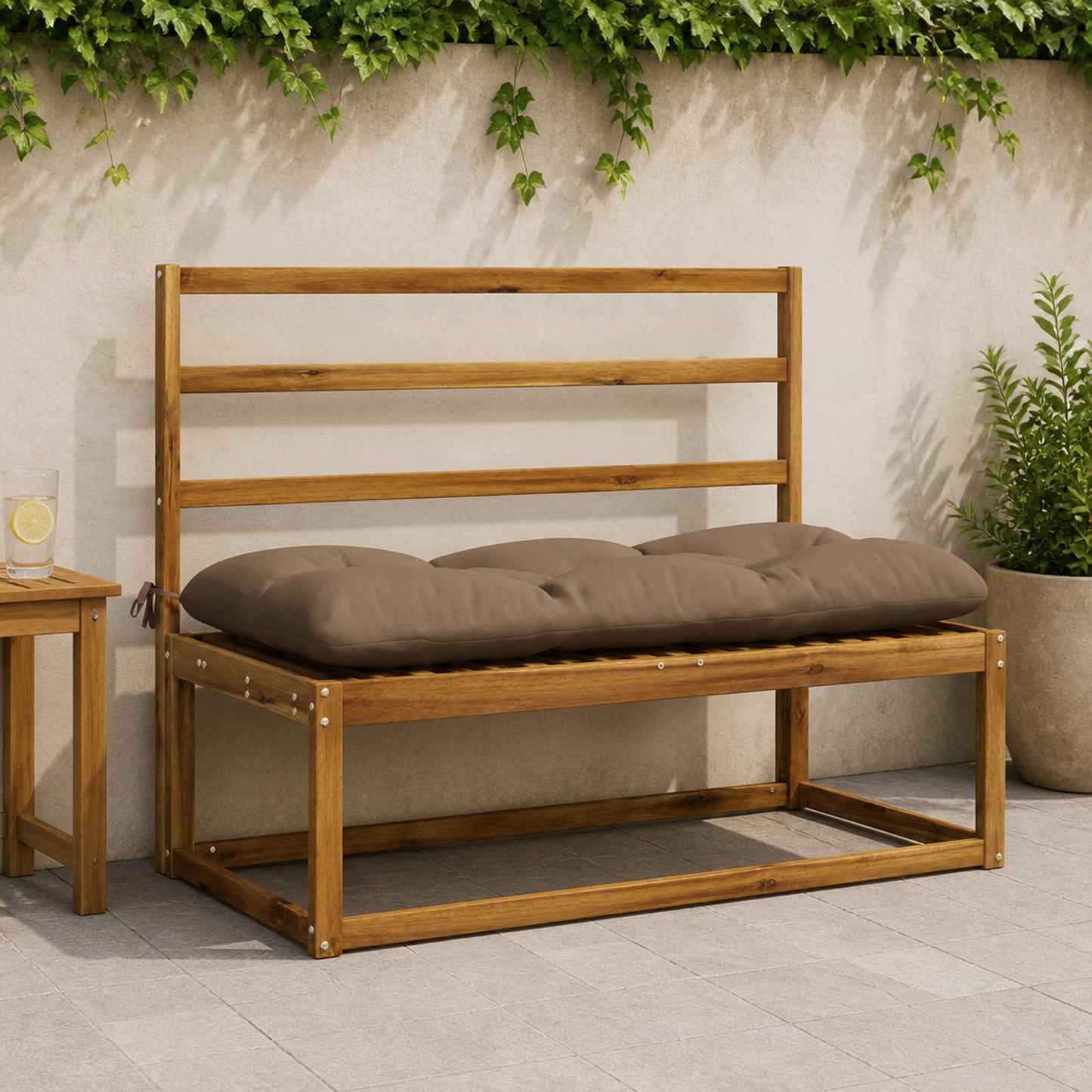 vidaXL Μαξιλάρι πάγκου VIANEN 100% Πολυεστέρας Taupe 130 x 50 x 12 εκ