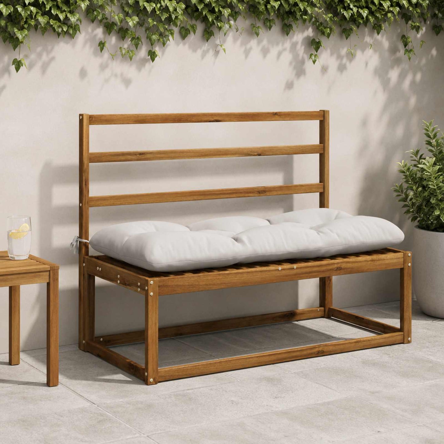 vidaXL Μαξιλάρι πάγκου VIANEN 100% Πολυεστέρας Λευκό 110 x 50 x 12 εκ