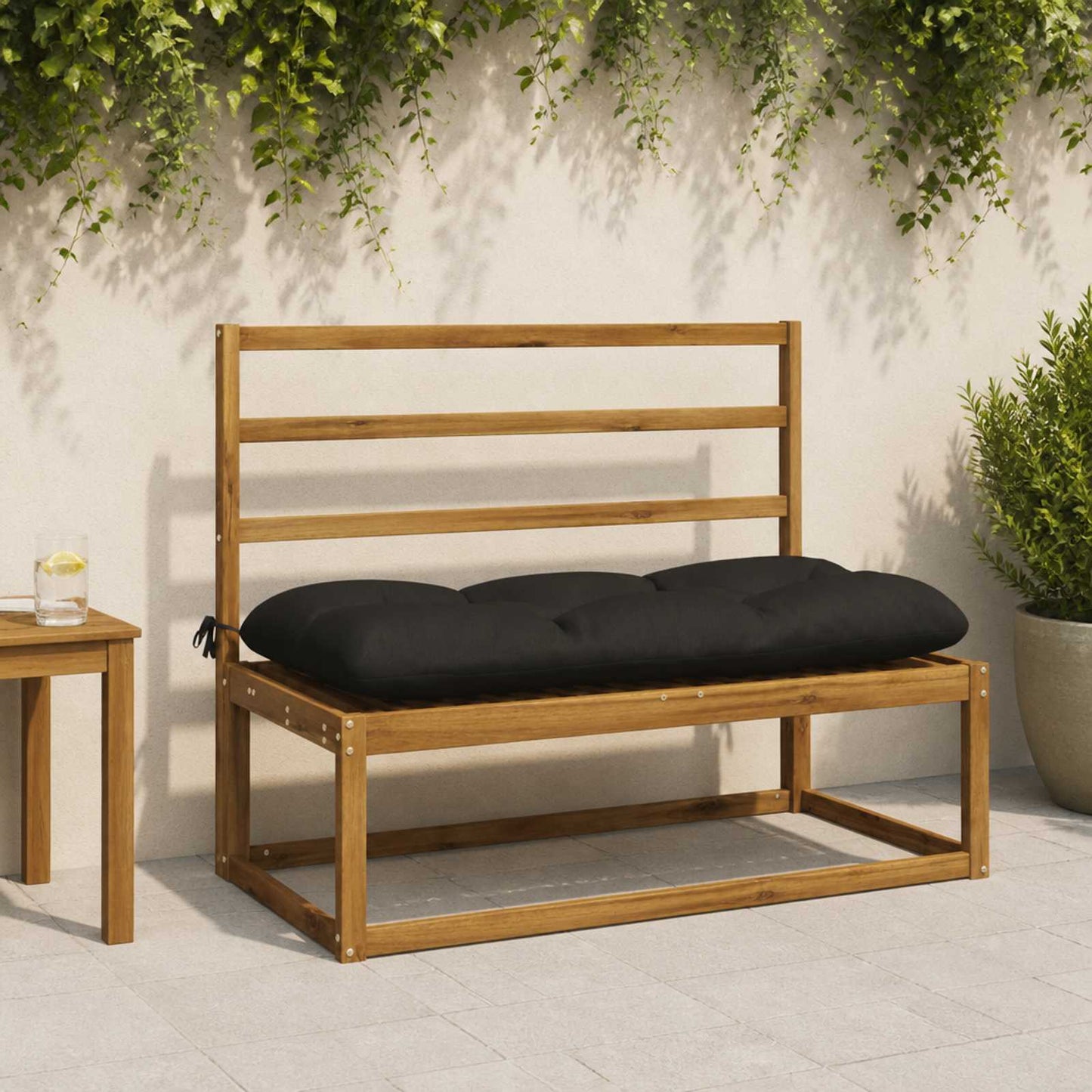 vidaXL Μαξιλάρι πάγκου VIANEN 100% Πολυεστέρας Μαύρο 110 x 50 x 12 εκ