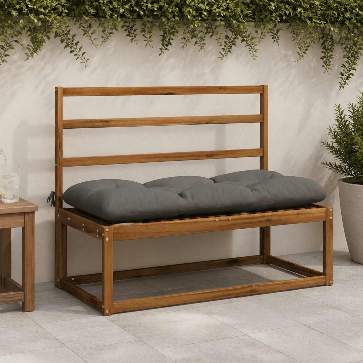 vidaXL Μαξιλάρι πάγκου VIANEN 100% Πολυεστέρας Γκρι 100 x 50 x 12 εκ