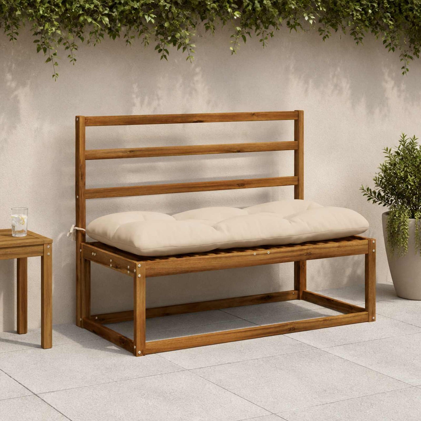 vidaXL Μαξιλάρι πάγκου VIANEN 100% Πολυεστέρας Κρεμ 100 x 50 x 12 εκ