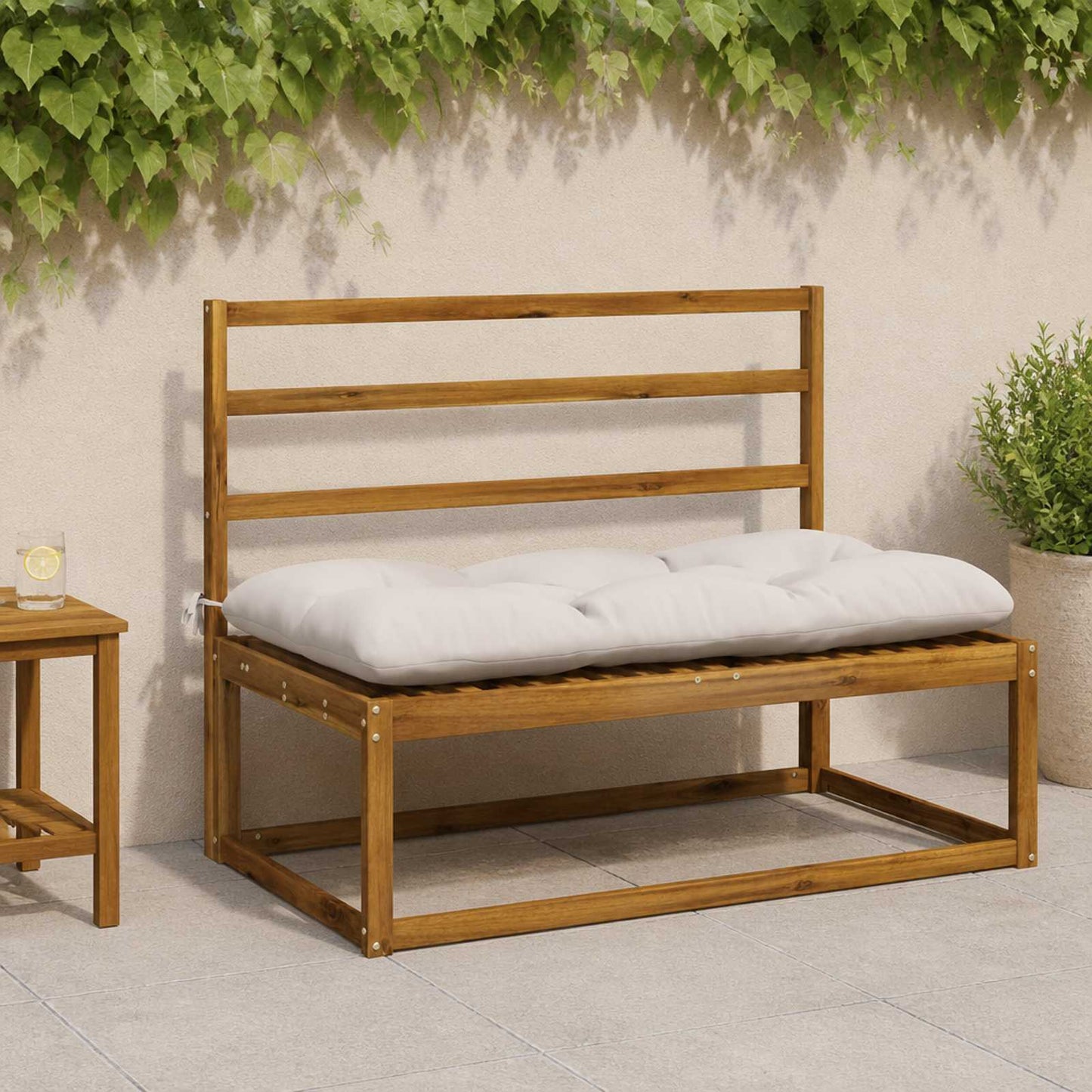 vidaXL Μαξιλάρι πάγκου VIANEN 100% Πολυεστέρας Λευκό 120 x 60 x 12 εκ.