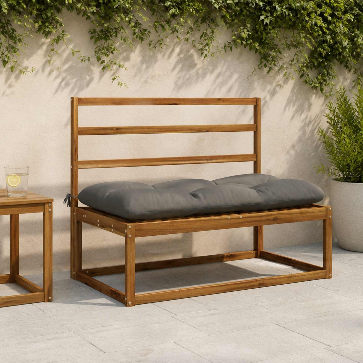 vidaXL Μαξιλάρι πάγκου VIANEN 100% Πολυεστέρας Γκρι 110 x 60 x 12 εκ