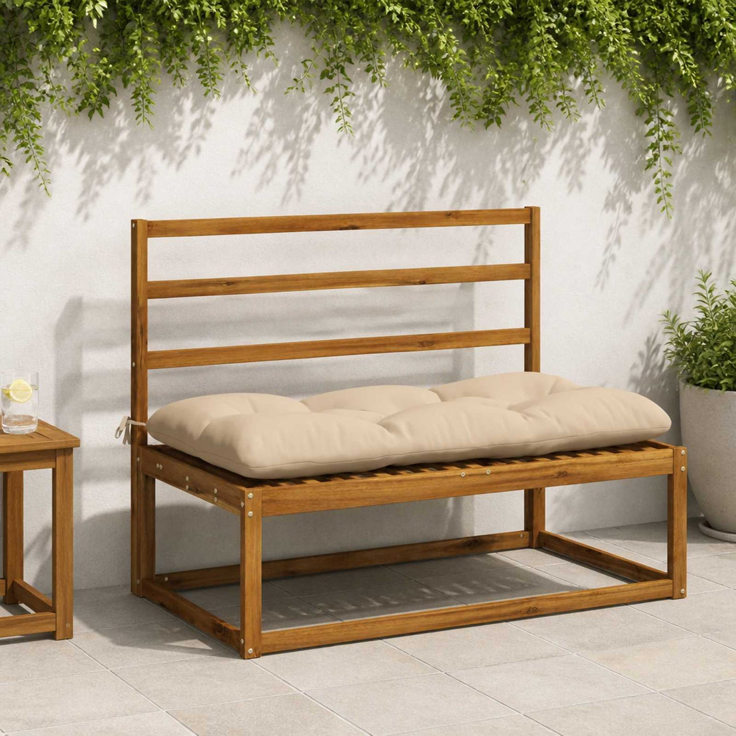 vidaXL Μαξιλάρι πάγκου VIANEN 100% Πολυεστέρας Κρεμ 110 x 60 x 12 εκ